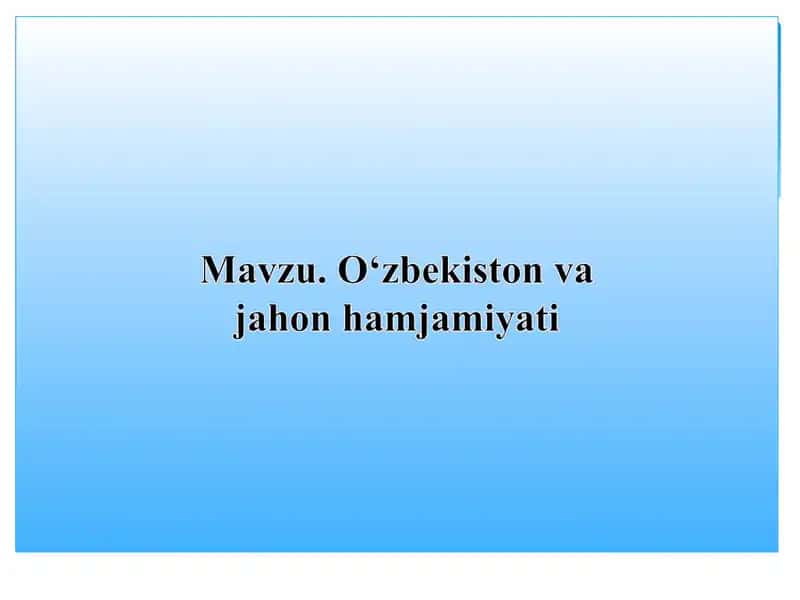 O‘zbekiston Respublikasi Tashqi Siyosati 1