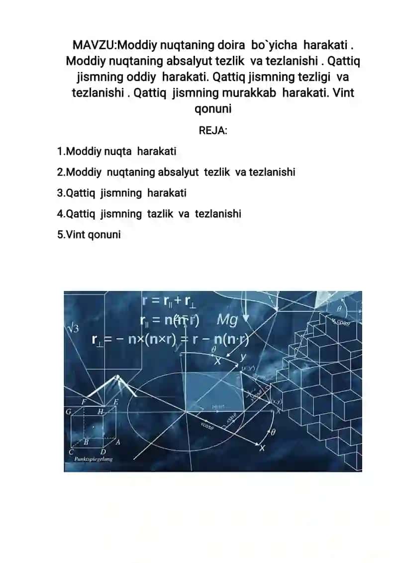 Moddiy nuqta harakati 1