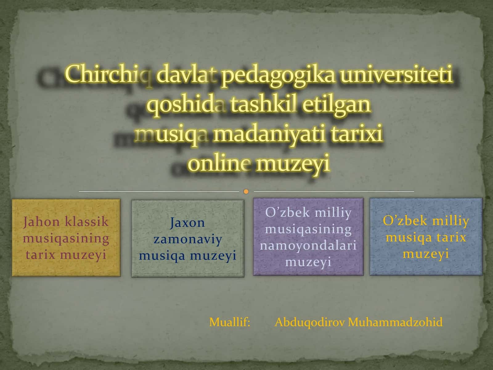 Jahon klassik musiqasining tarix muzeyi 1