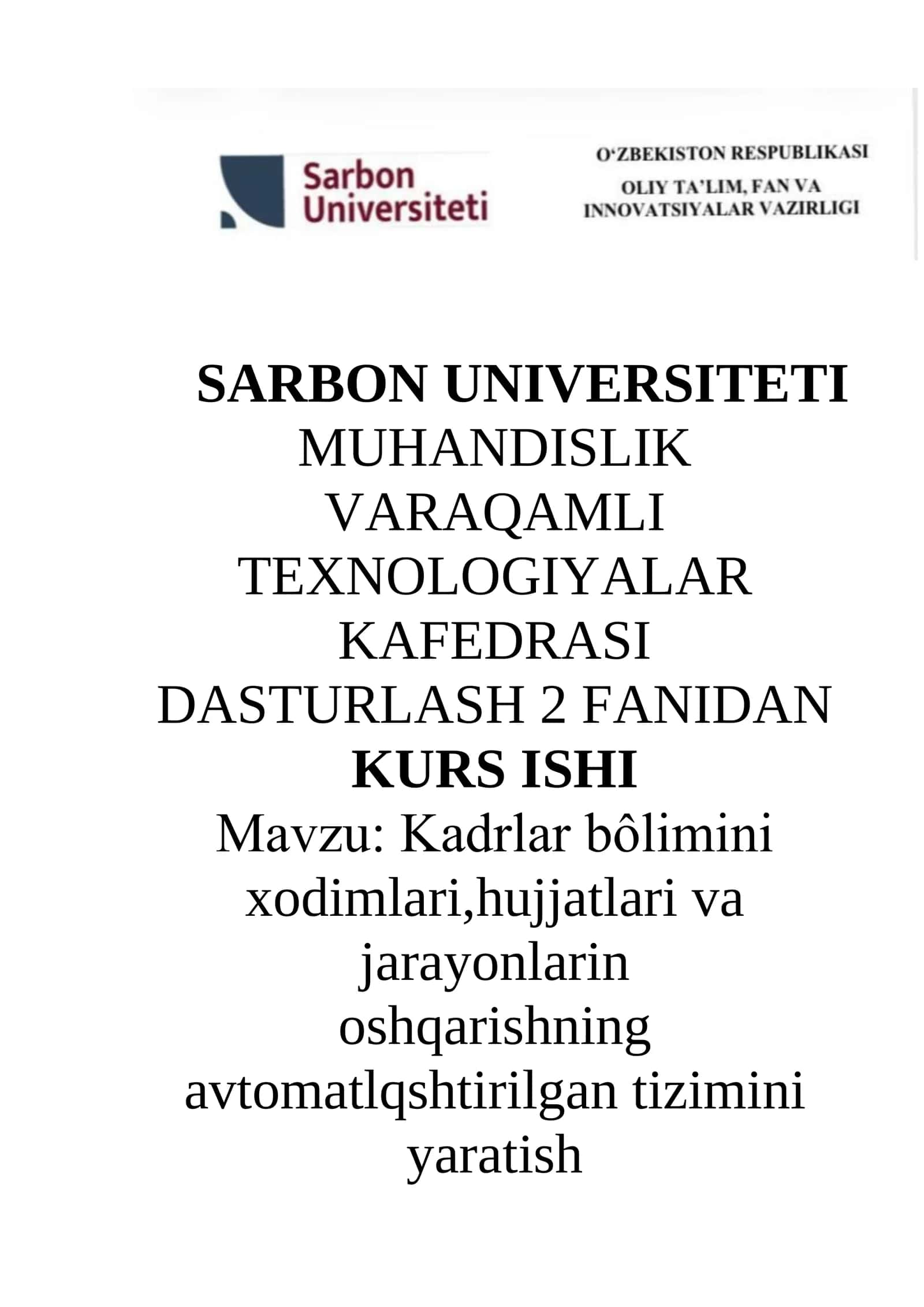 KADRLAR BÔLIMINI XODIMLARI 1