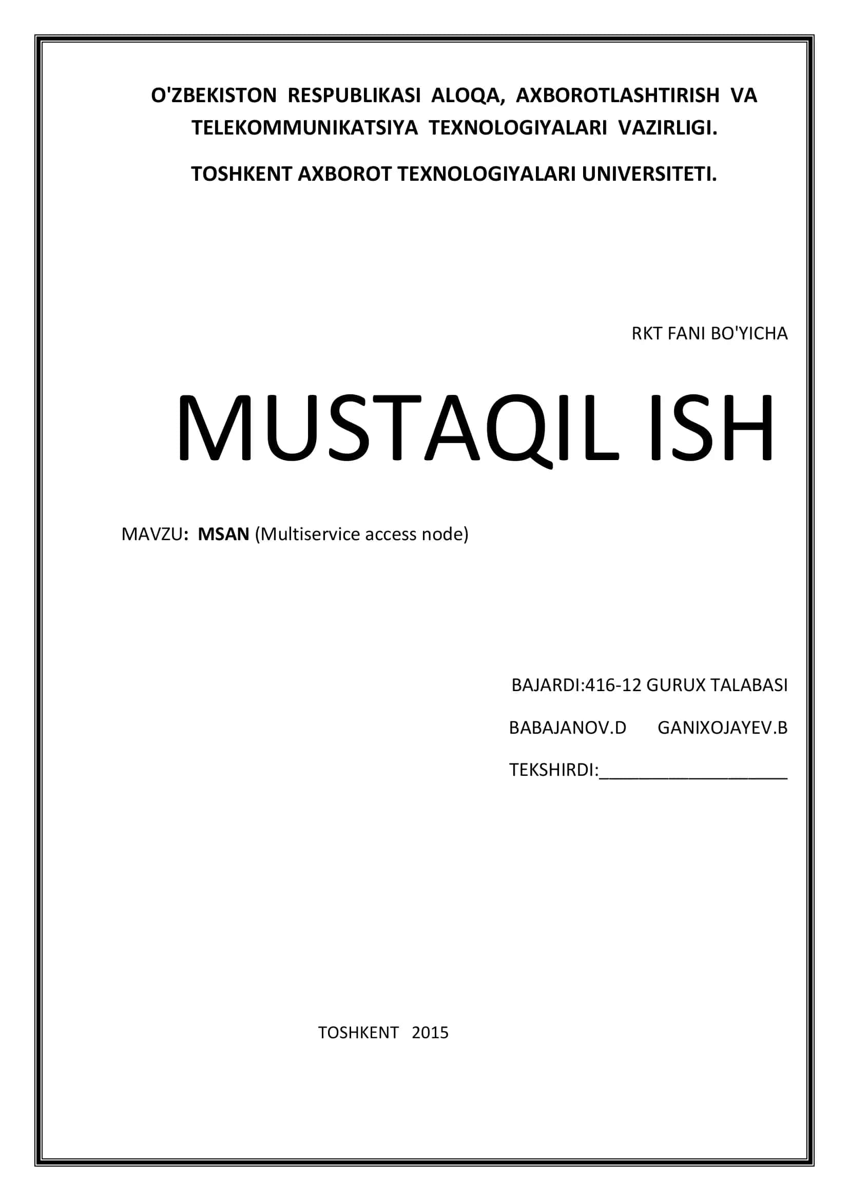 MSAN (Multiservice access node) 1