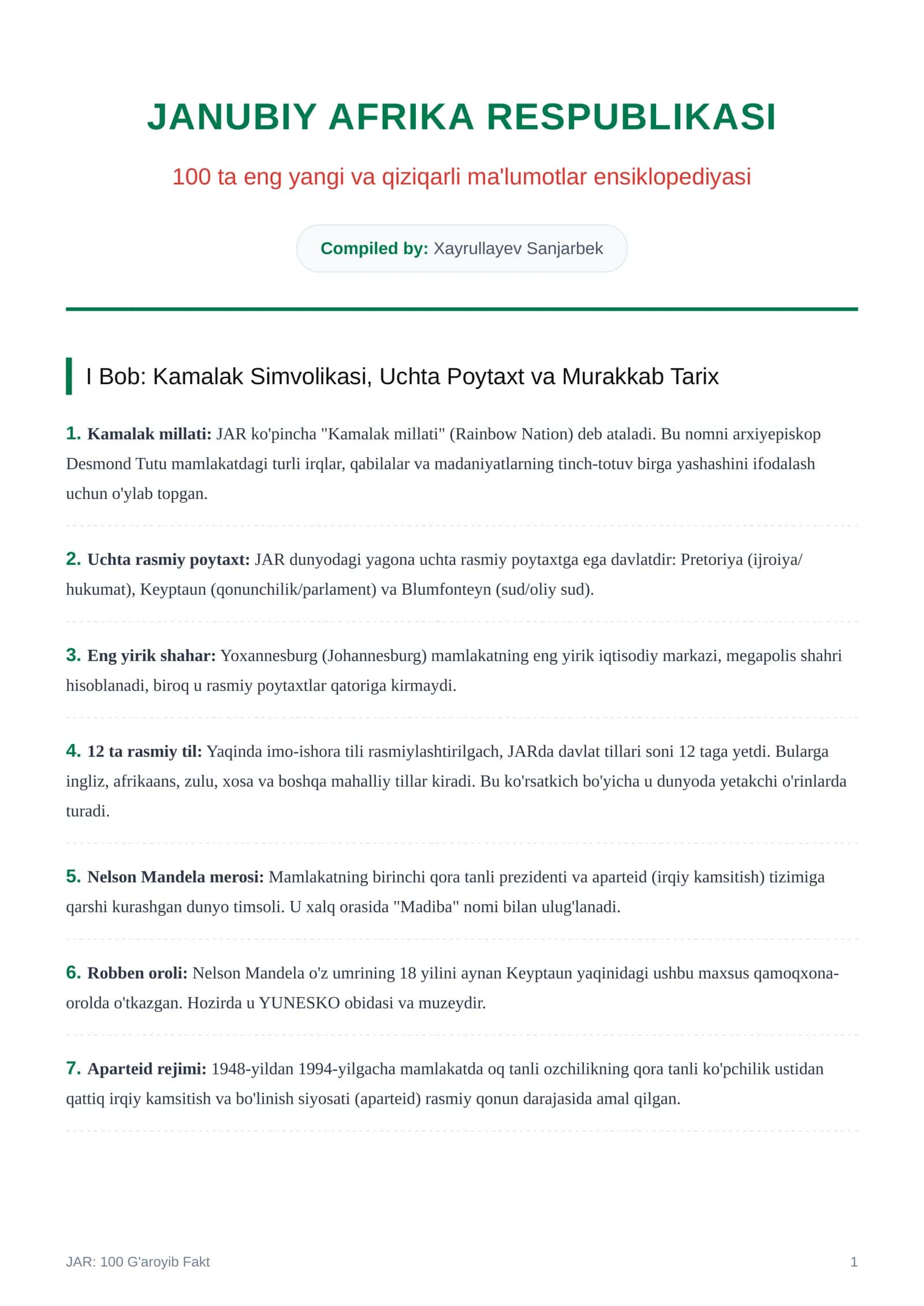 100 ta eng yangi va qiziqarli ma'lumotlar ensiklopediyasi 1