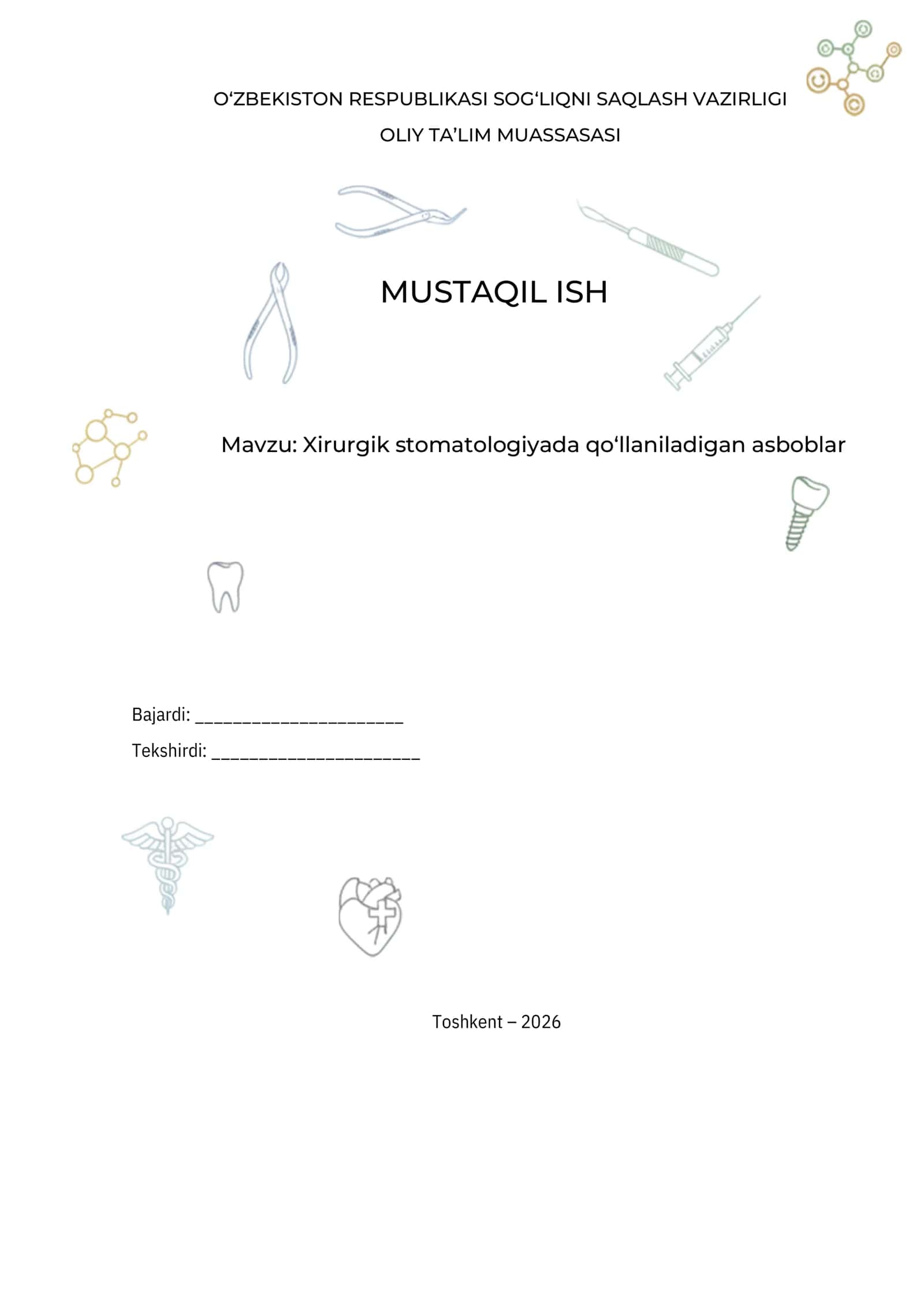 Xirurgik Stomatologiyada qoʻllaniladigan asboblar 1