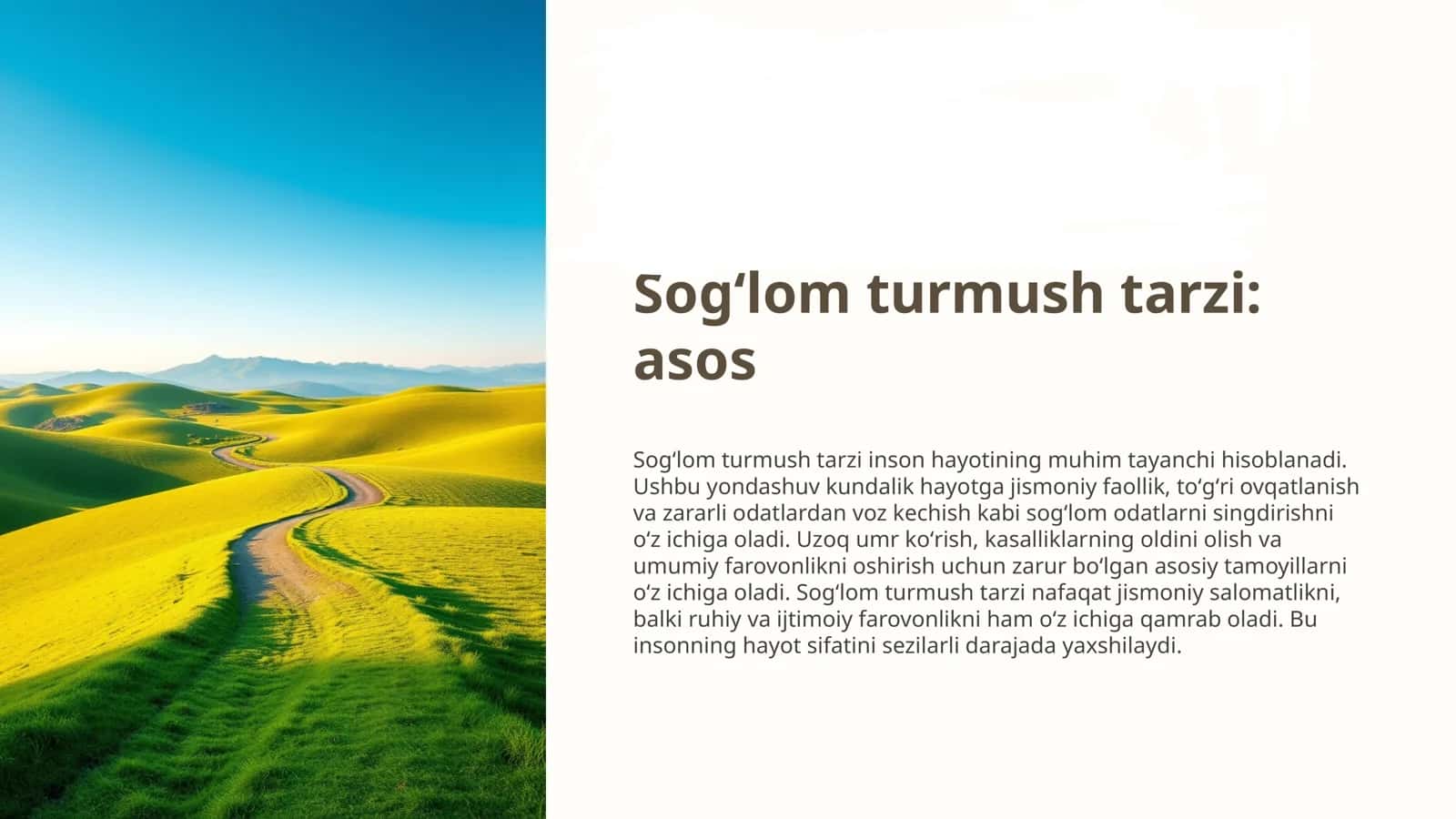 Sogʻlom turmush tarzi: 1