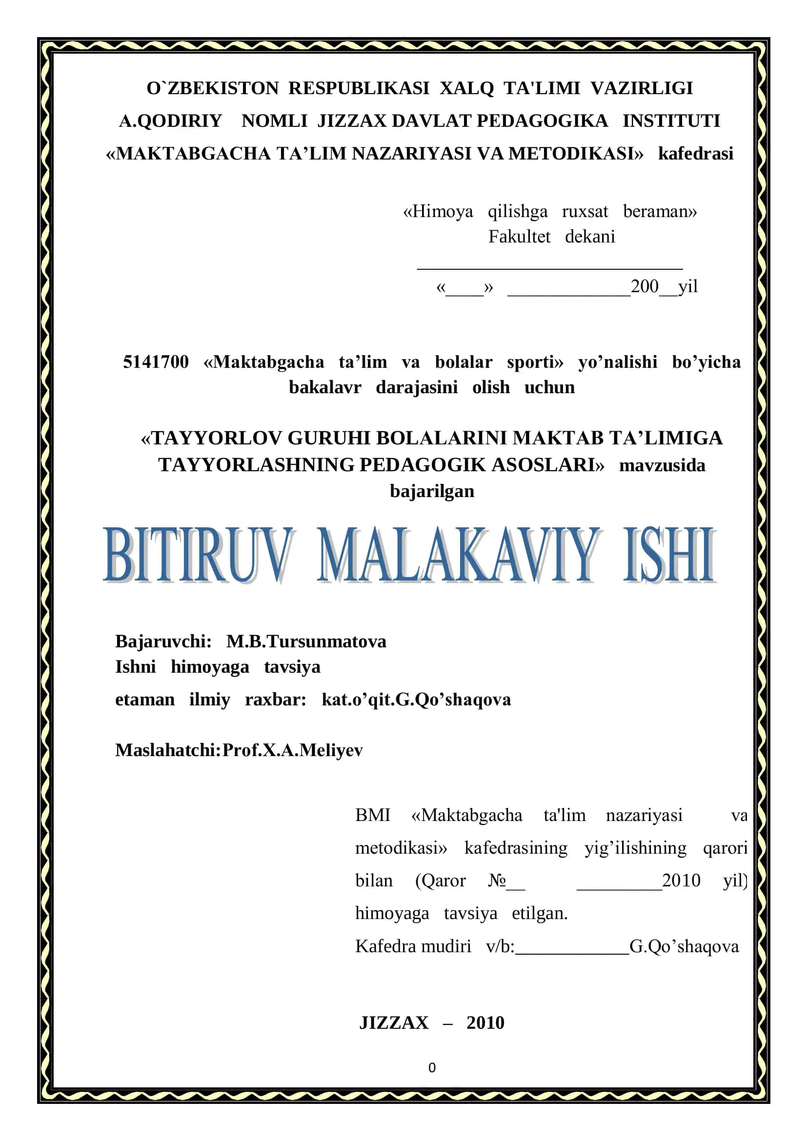 «TAYYORLOV GURUHI BOLALARINI MAKTAB TA’LIMIGA 1
