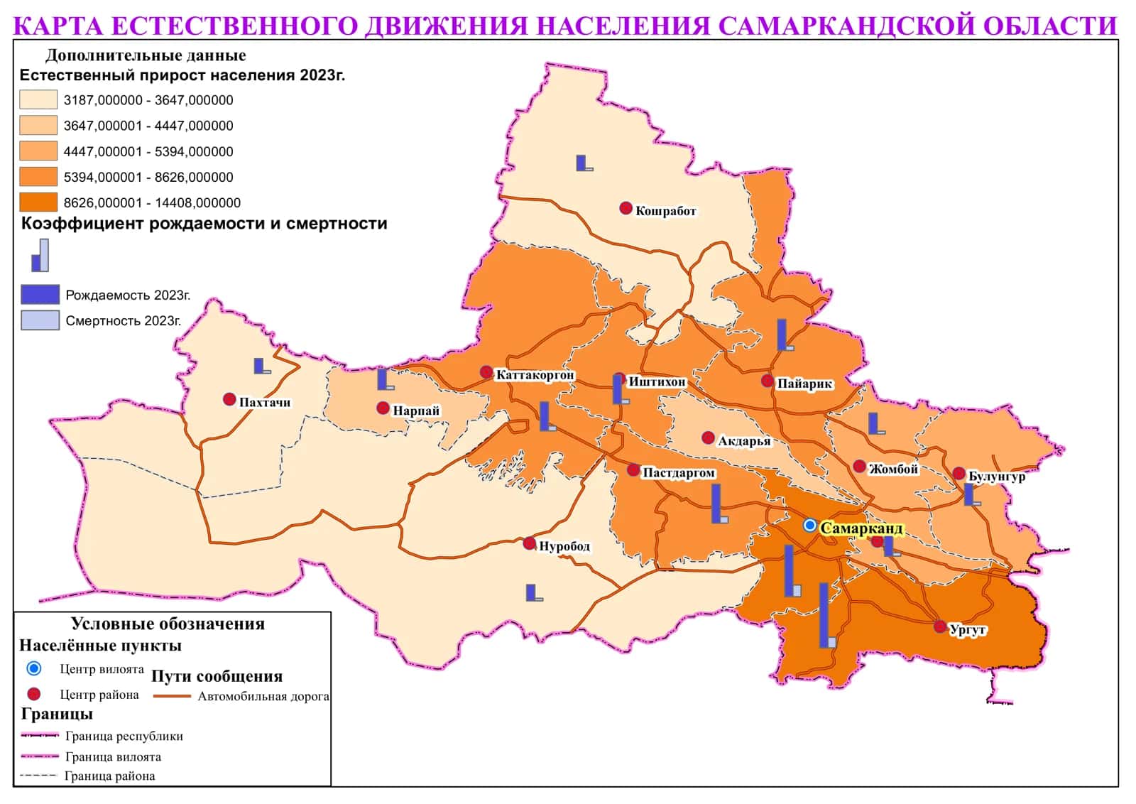 КАРТА ЕСТЕСТВЕННОГО ДВИЖЕНИЯ НАСЕЛЕНИЯ САМАРКАНДСКОЙ ОБЛАСТИ 1