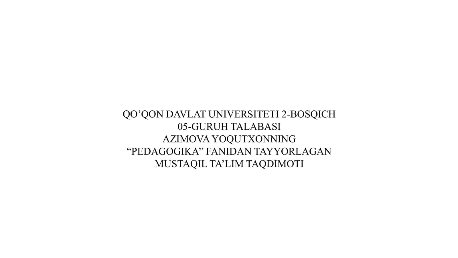 MUSTAQIL TA’LIM TAQDIMOTI 1