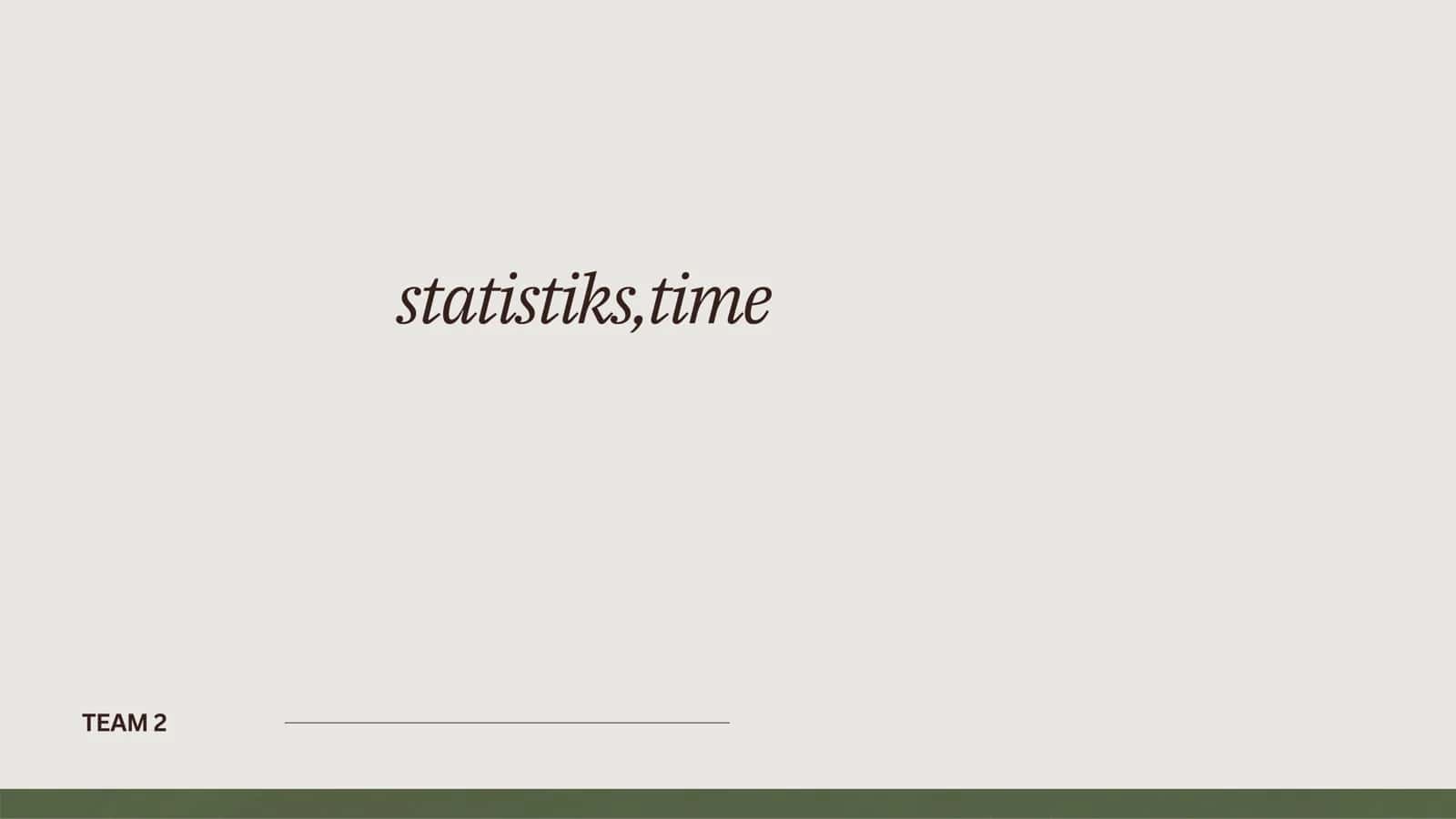 Statistical time 1