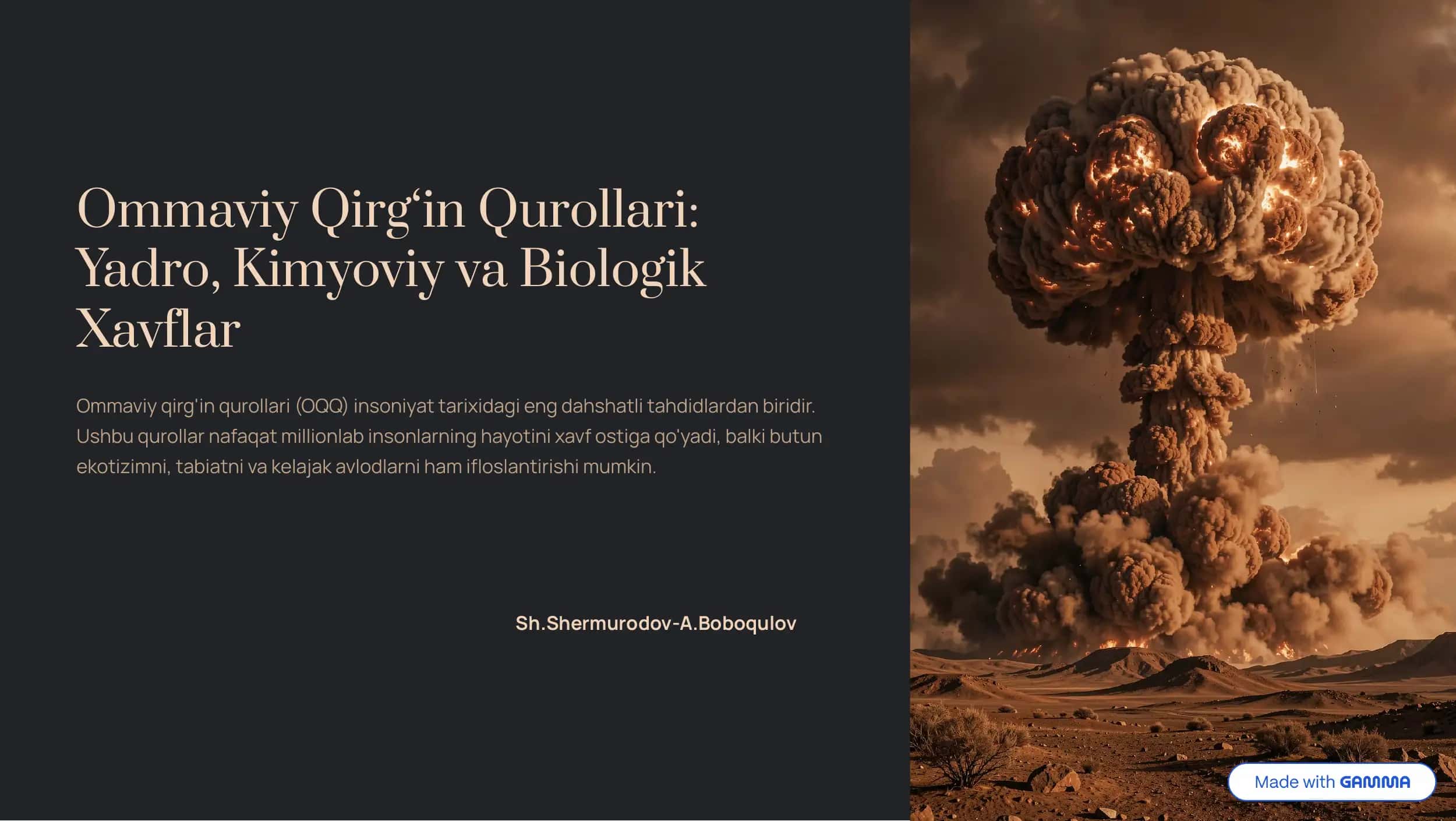 Ommaviy Qirg‘in Qurollari 1