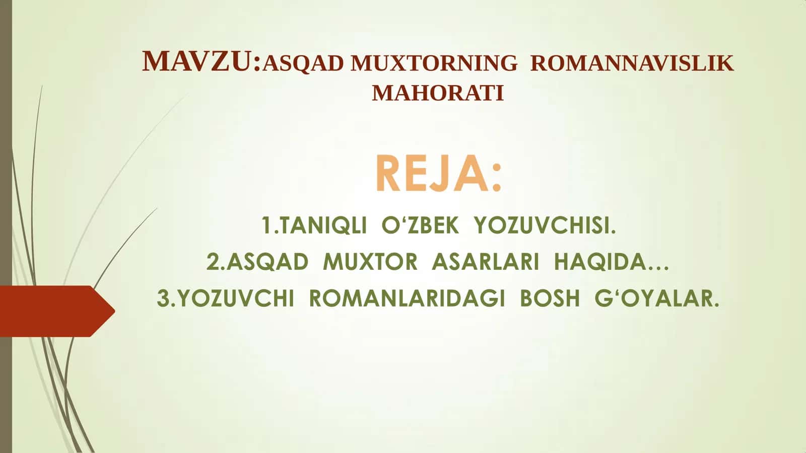 ASQAD MUXTORNING ROMANNAVISLIK MAHORATI 1
