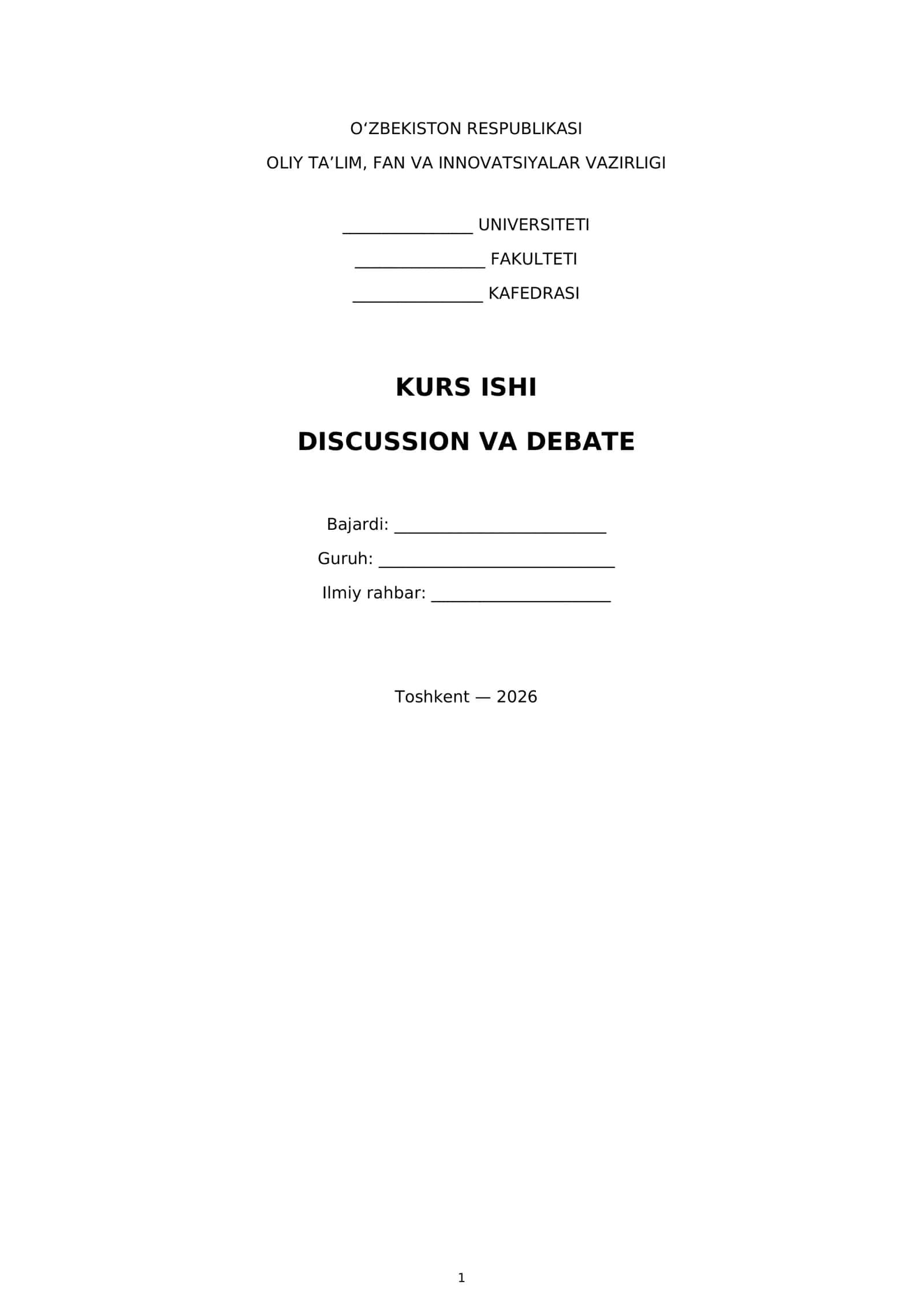 Discussion va debate 1