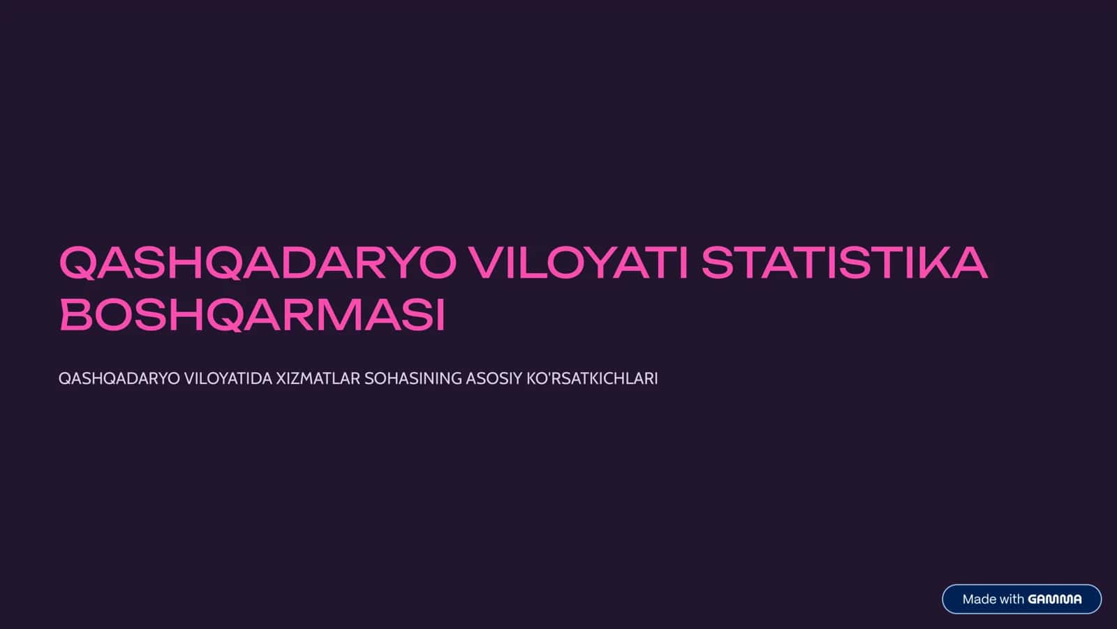 Xizmatlar sohasining ko'rsatkichlari 1