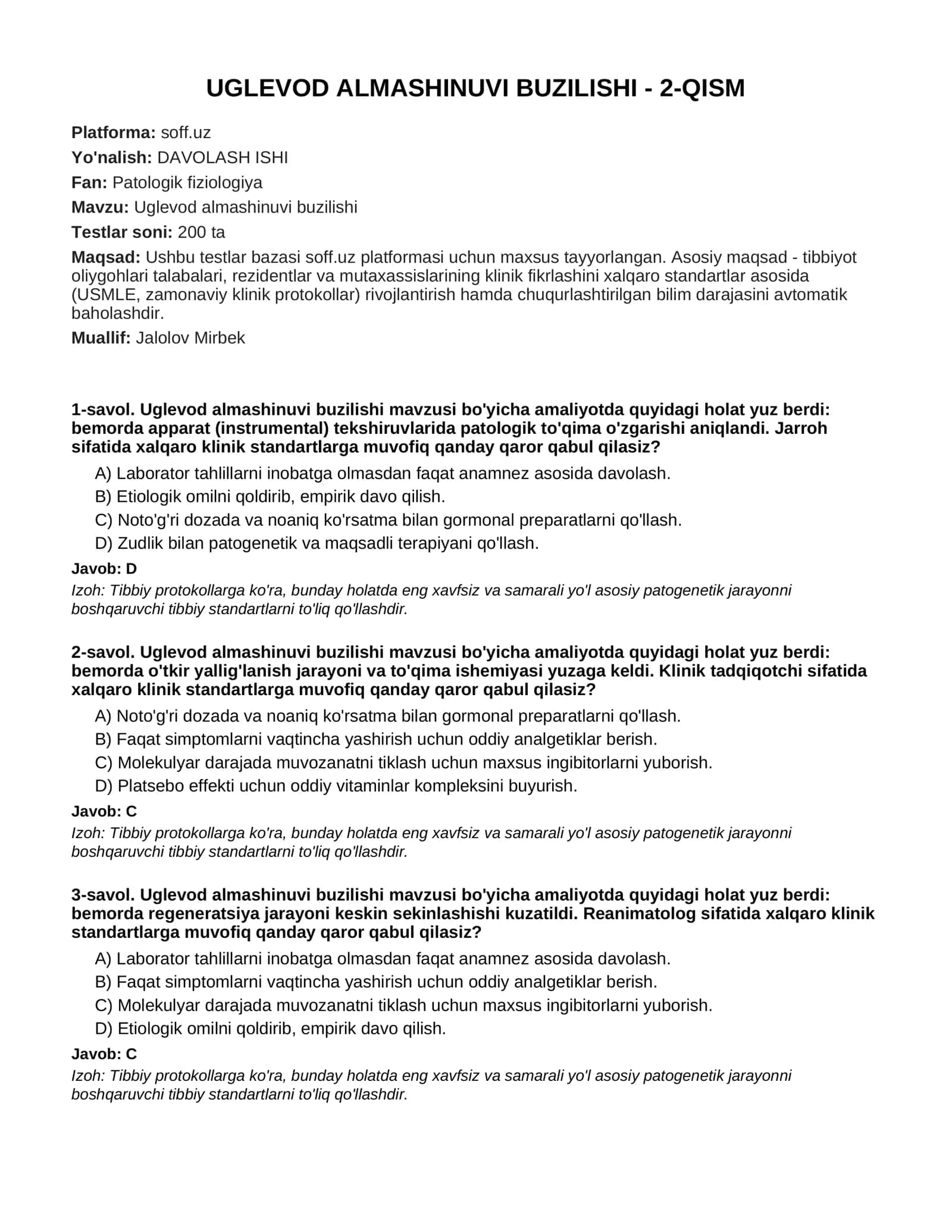 UGLEVOD ALMASHINUVI BUZILISHI - 2-QISM 1