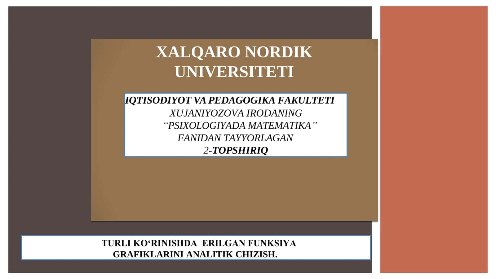 "PSIXOLOGIYADA MATEMATIKA" 1