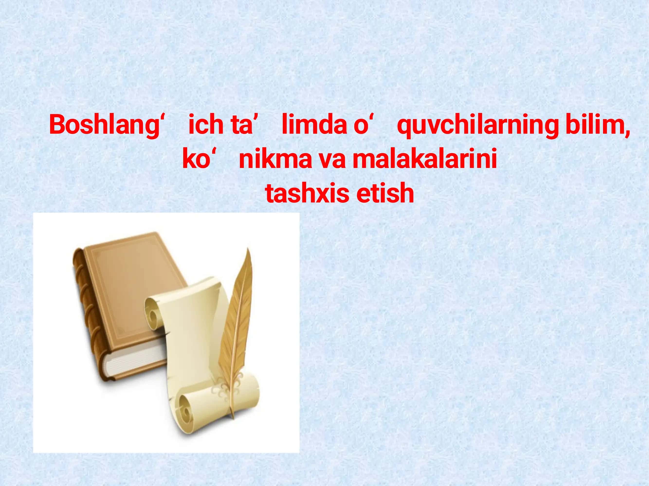 Ta'lim olganlikni tashxislash 1