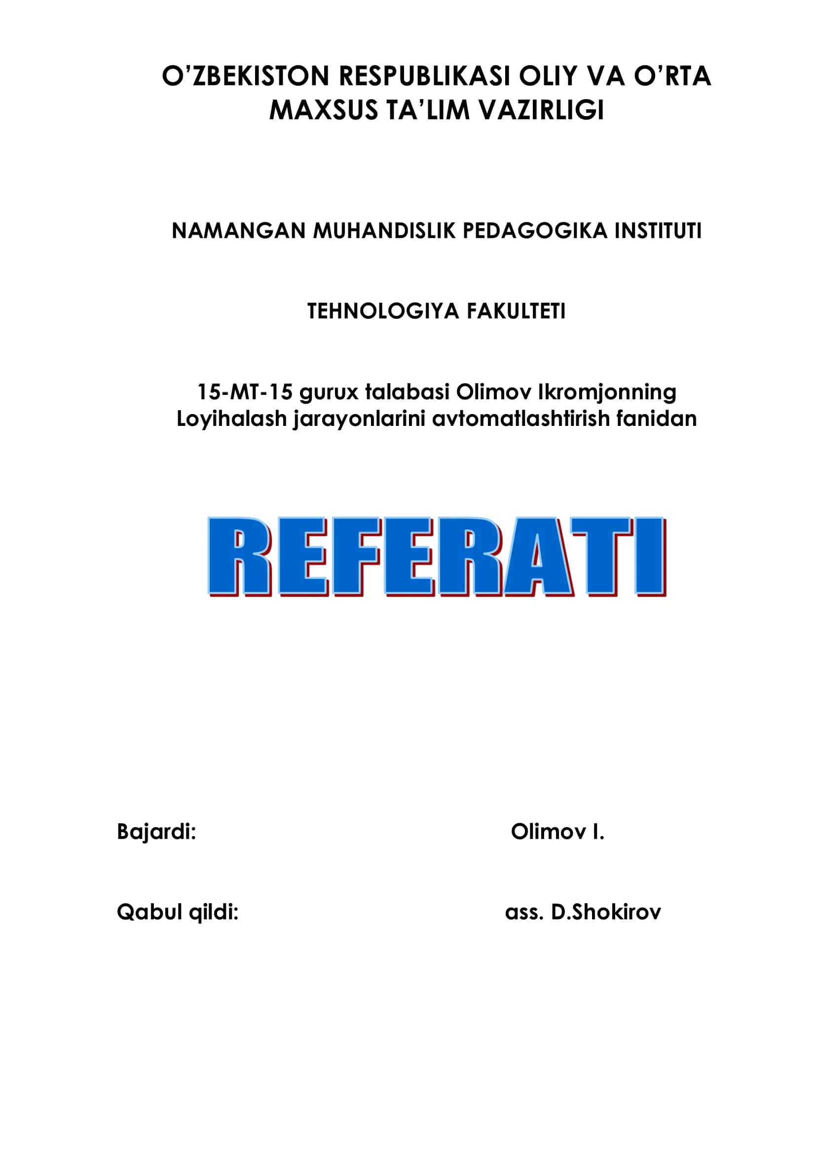 MathCAD dasturi 1
