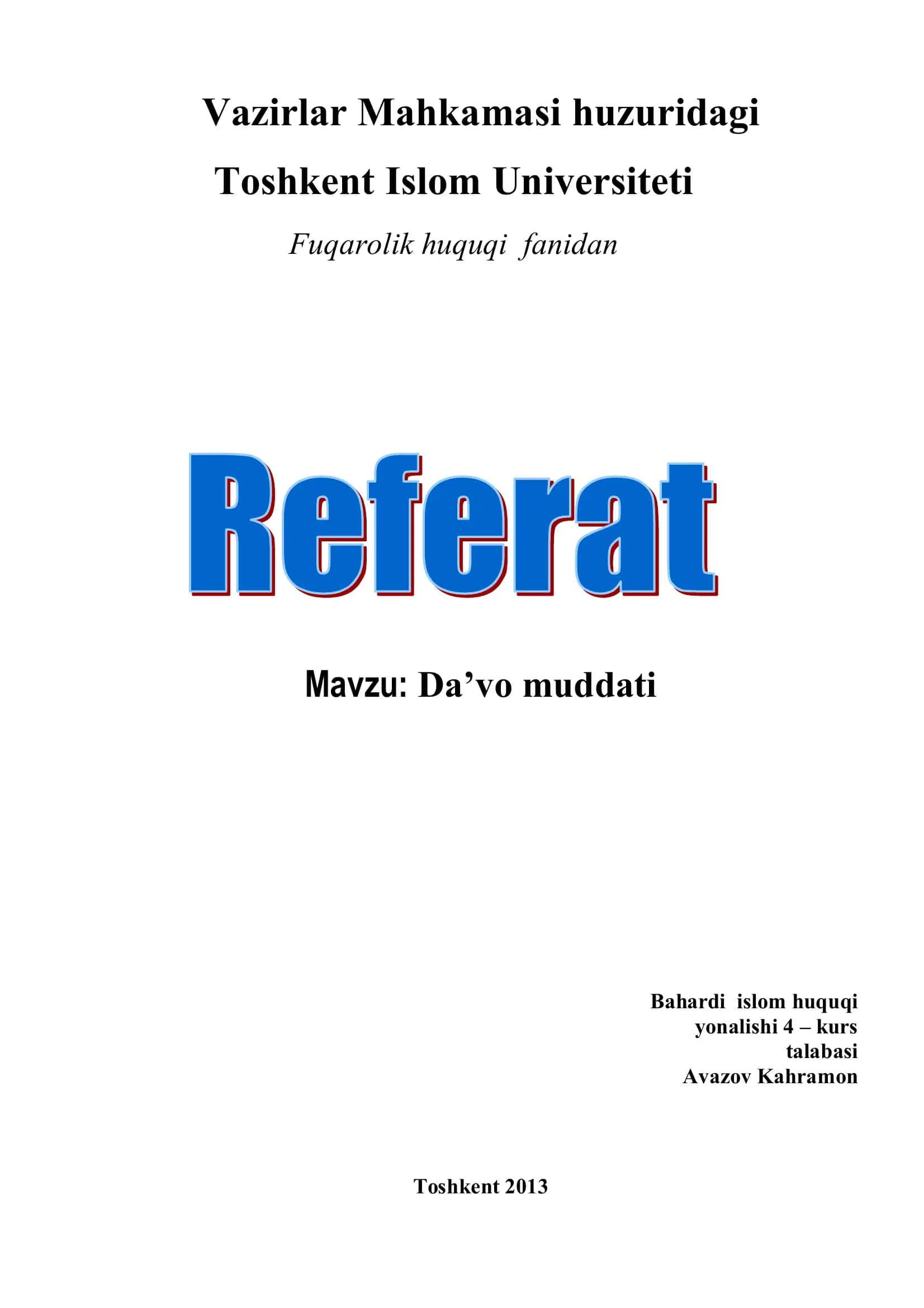Da’vo muddati 1