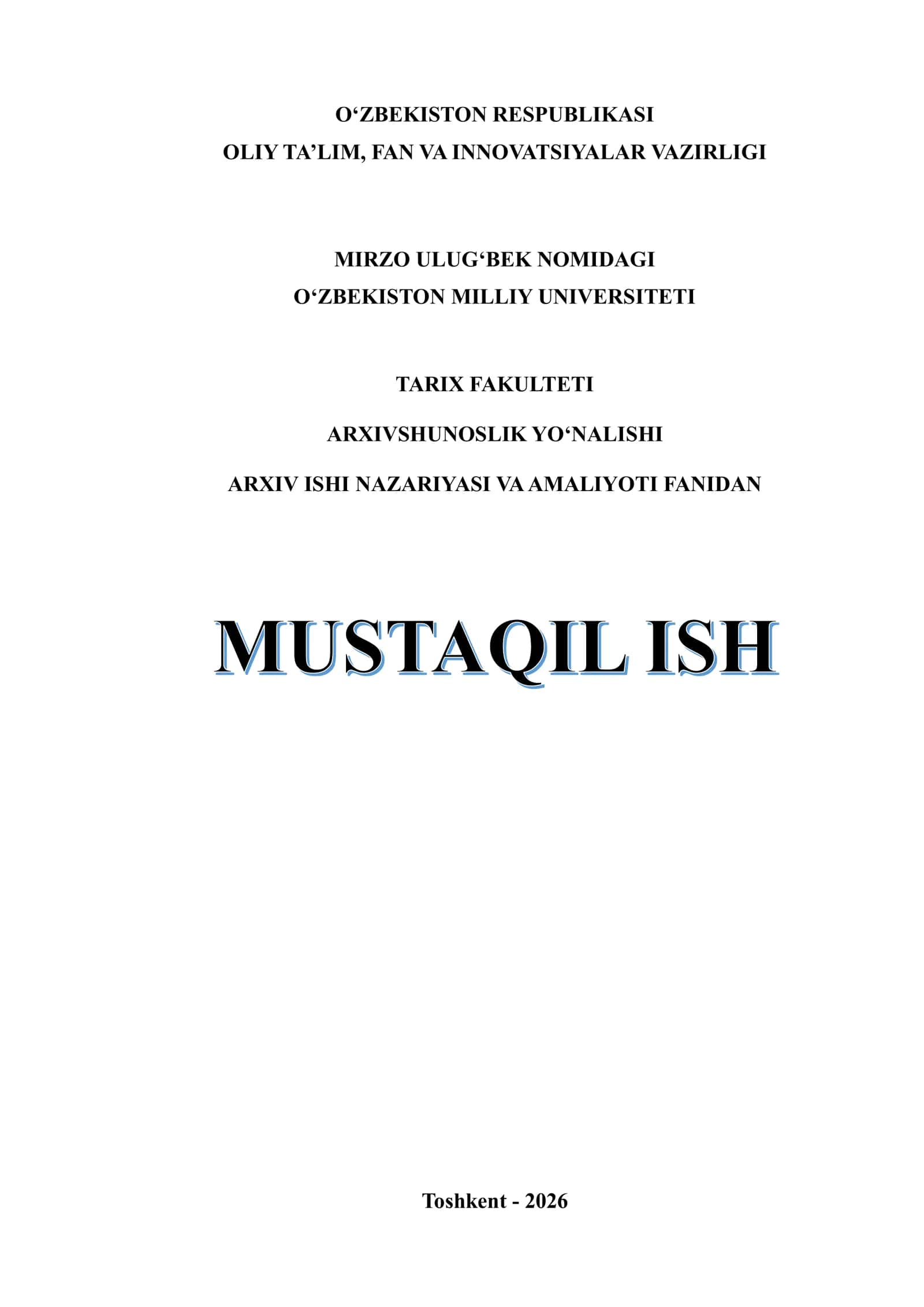 ARXIVLAR VA HUJJATLARNI BAHOLASH 1