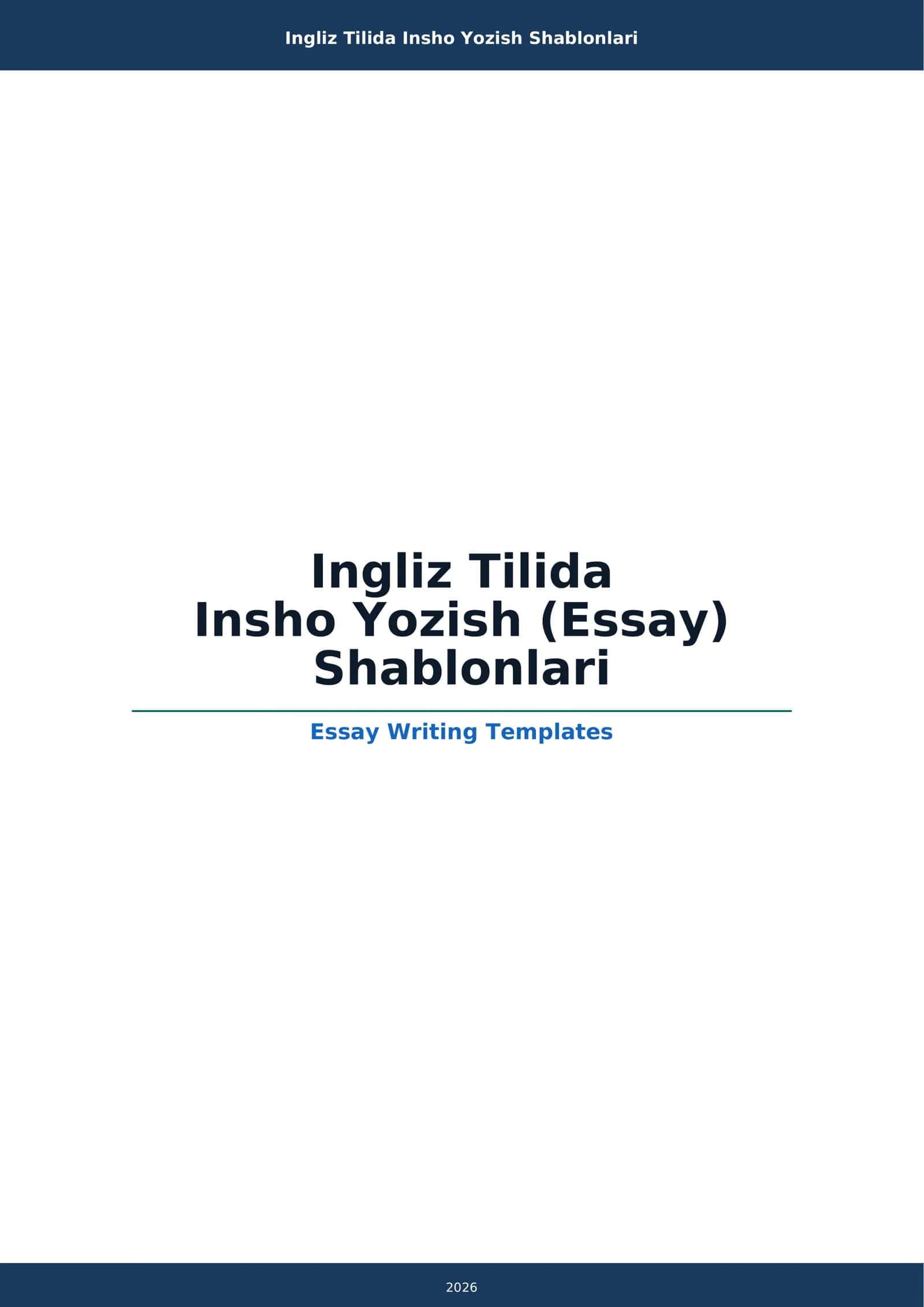Ingliz Tilida Insho Yozish Shablonlari 1