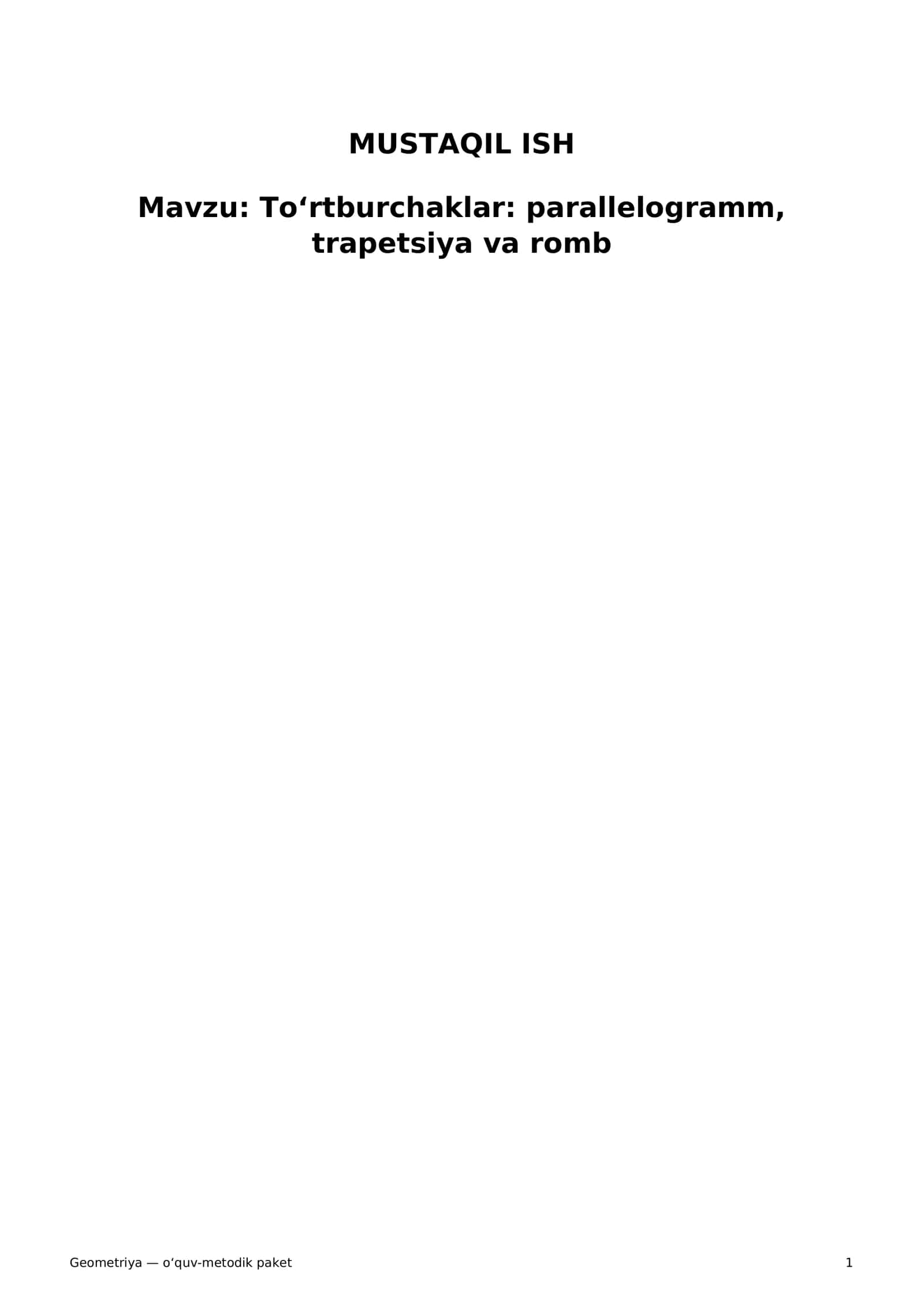Geometriya - o‘quv-metodik paket 1