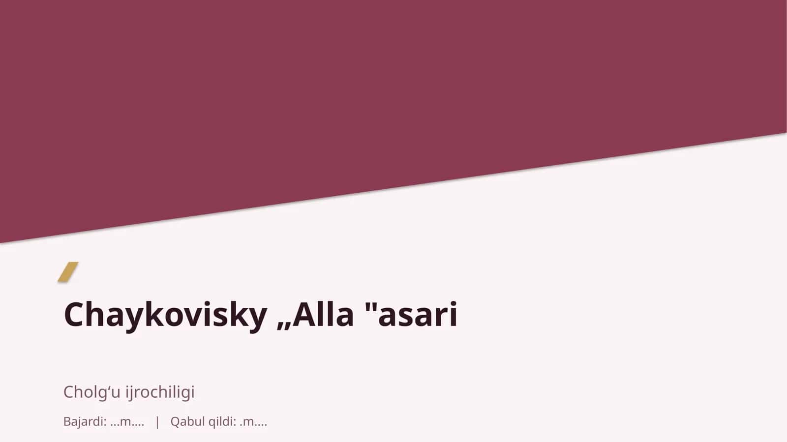 Chaykovskiy "Alla" asari 1