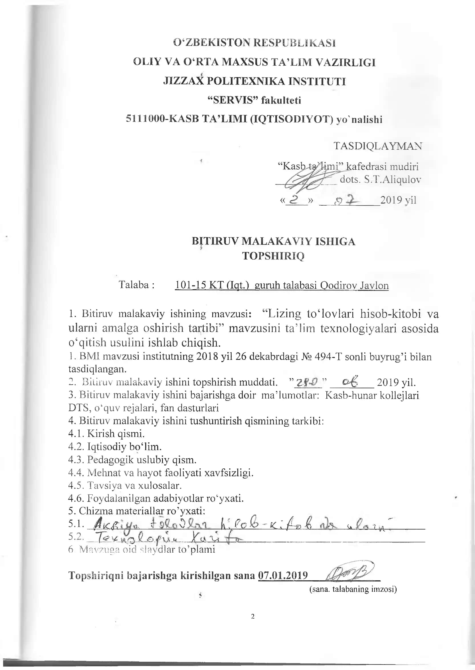 Lizing to‘lovlari hisob-kitobi va ularni amalga oshirish tartibi 1
