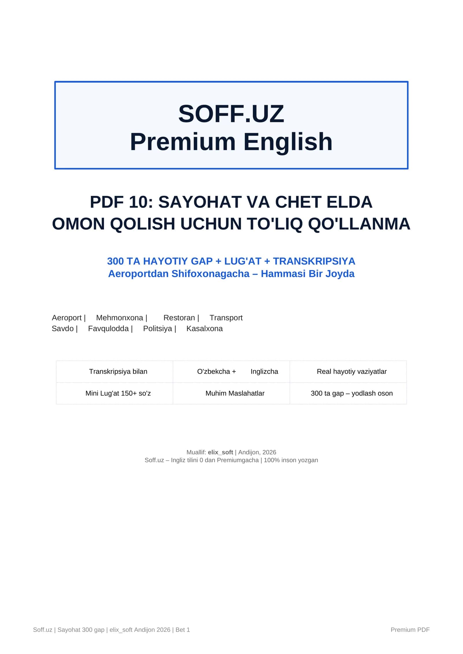 Sayohat 300 gap | elix_soft Andijon 2026 1