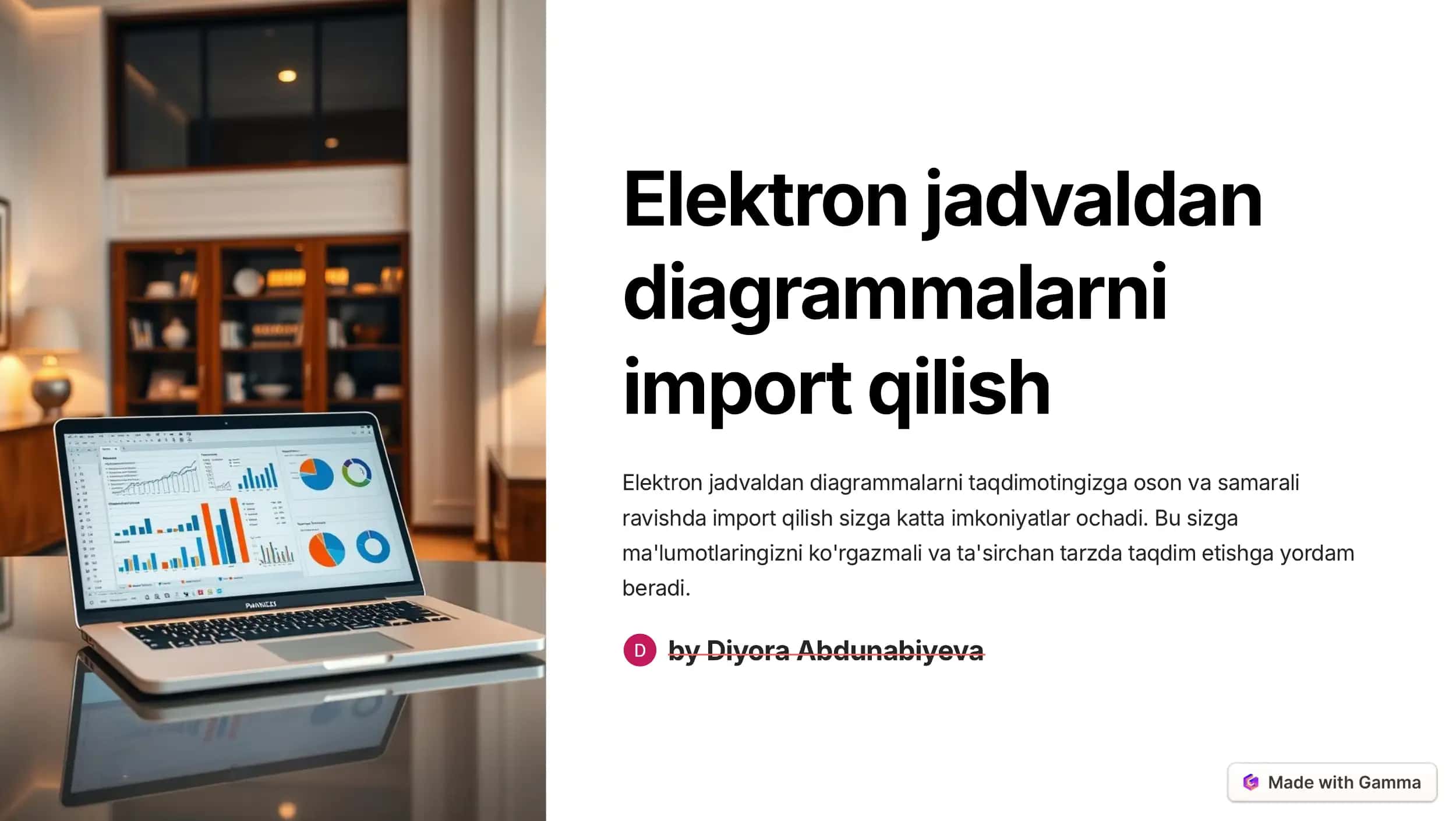 Elektron jadvaldan diagrammalarni import qilish 1