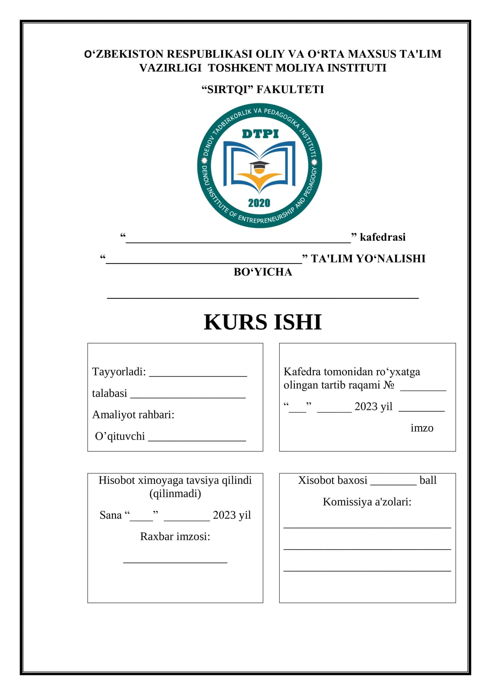 Qimmatli qog’ozlar hisobi KURS ISHI 1