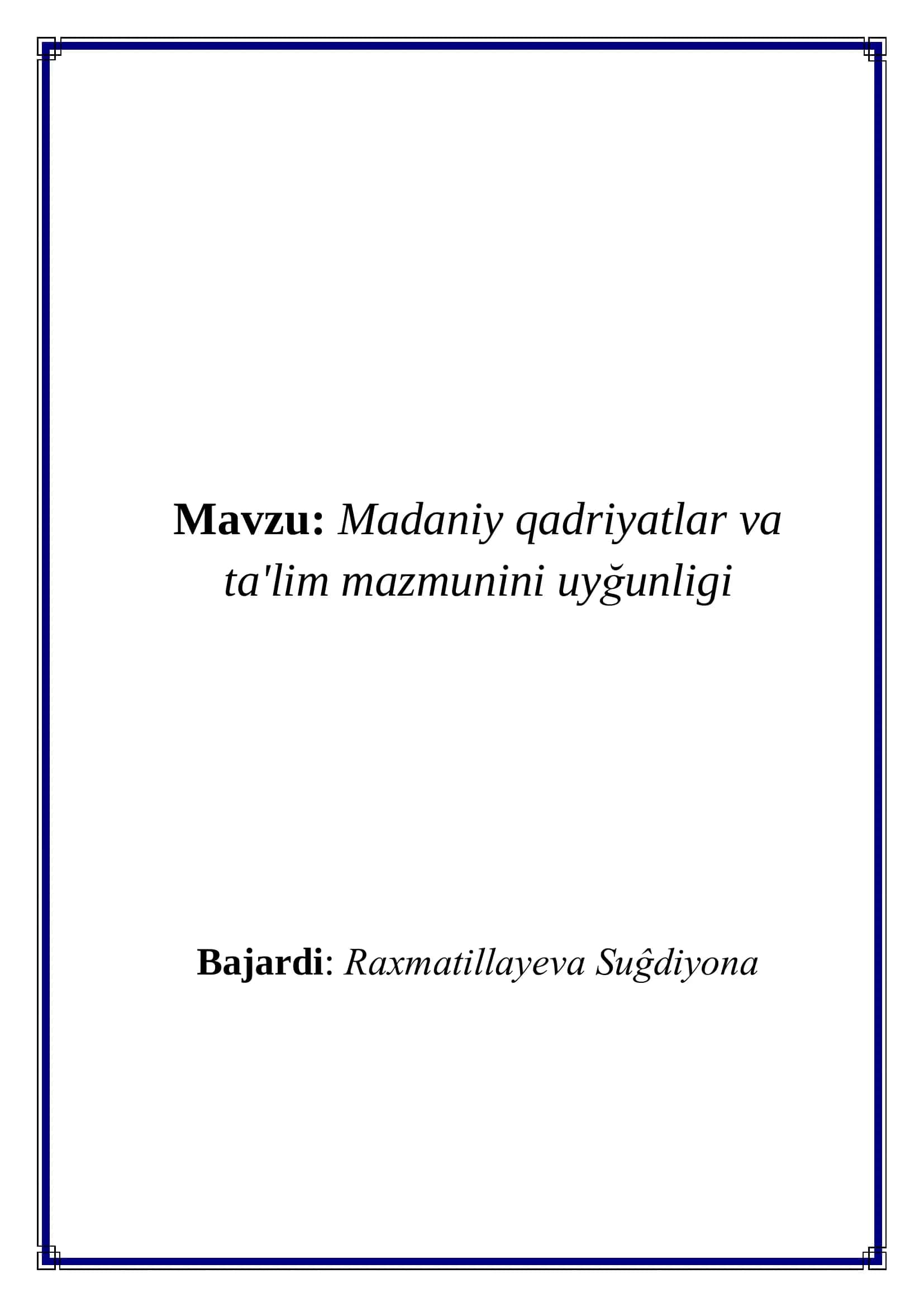madabiy qadryatlar 1