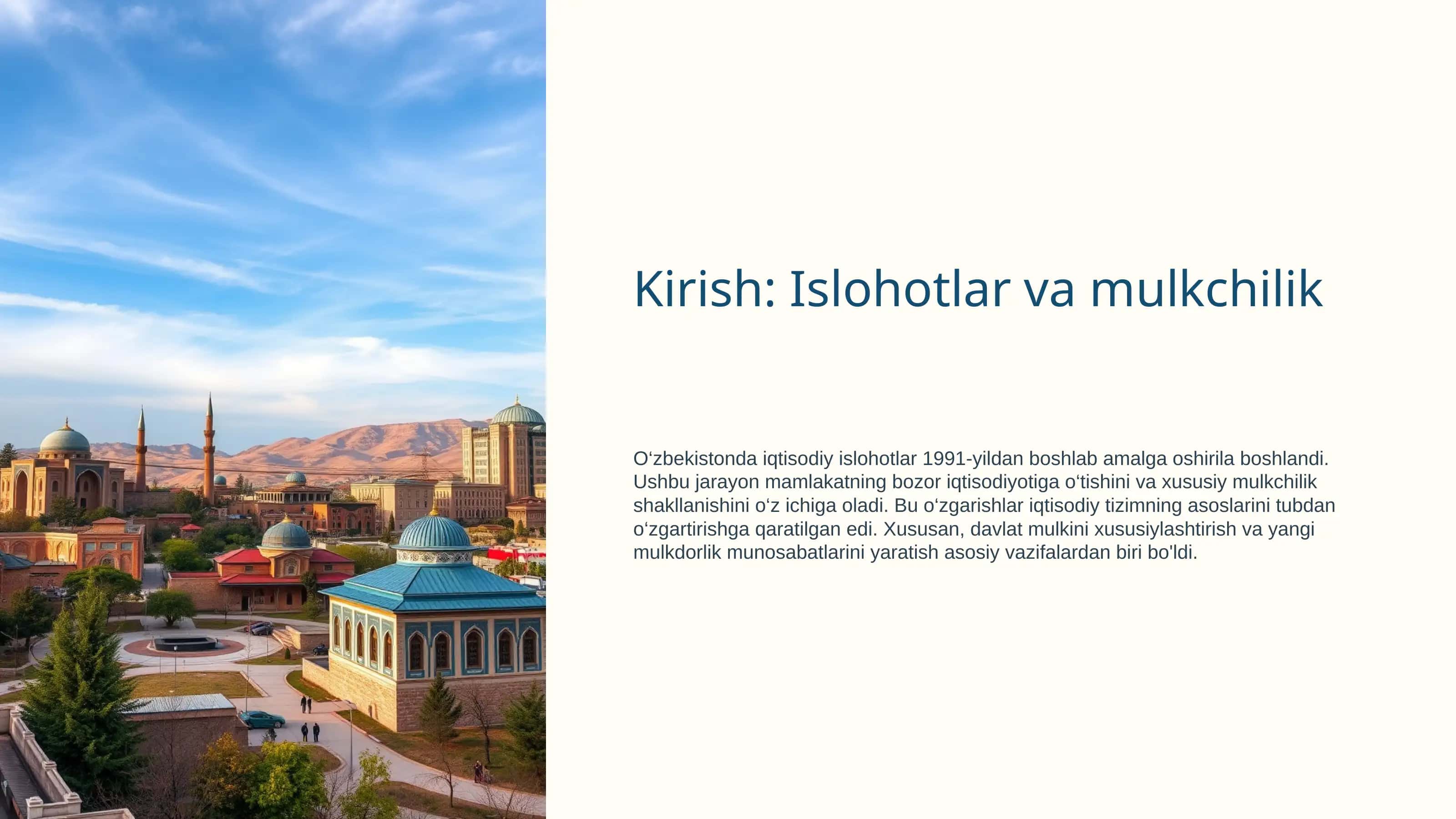Islohotlar va Mulkchilik 1