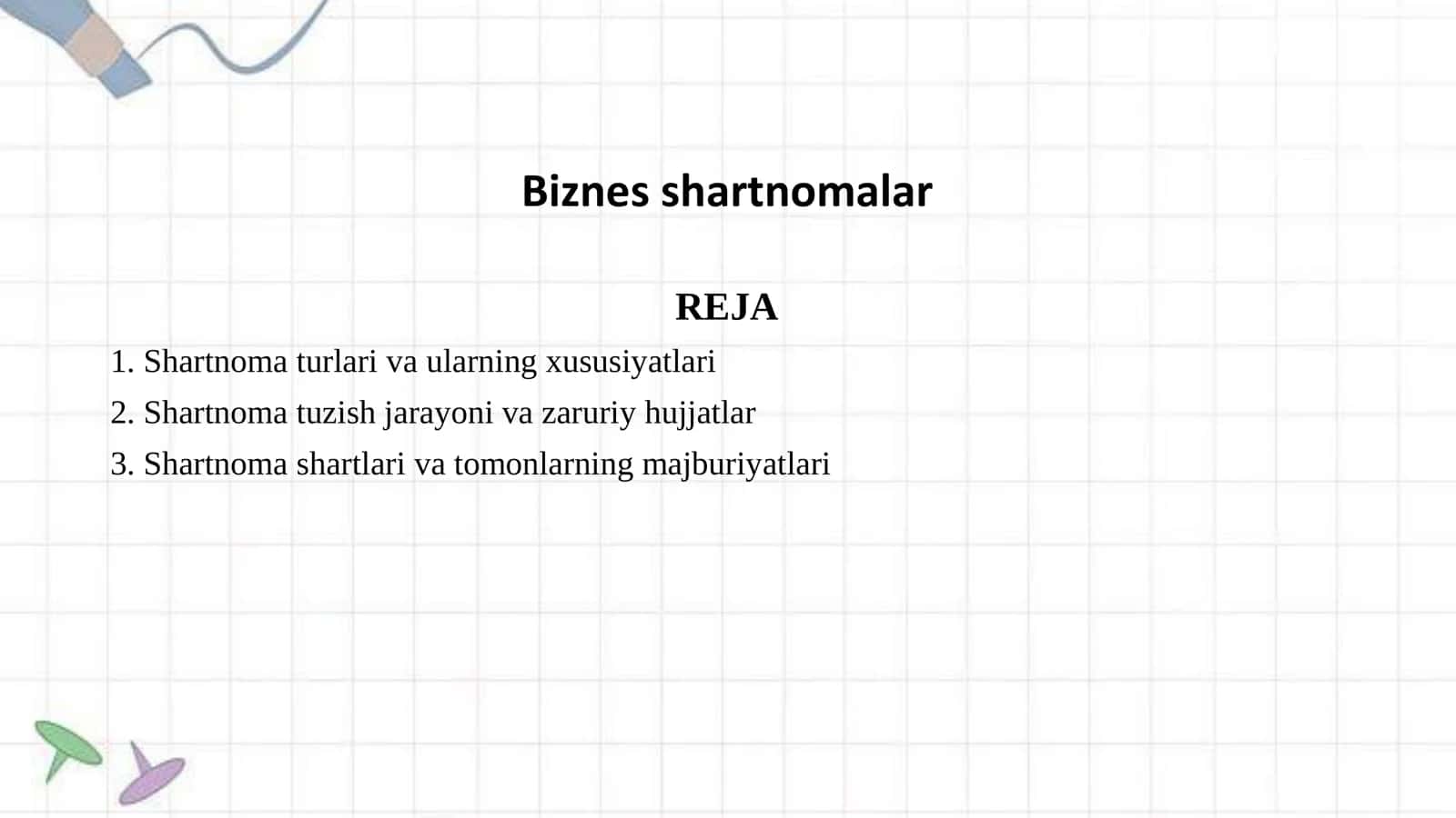 Biznes shartnomalar 1