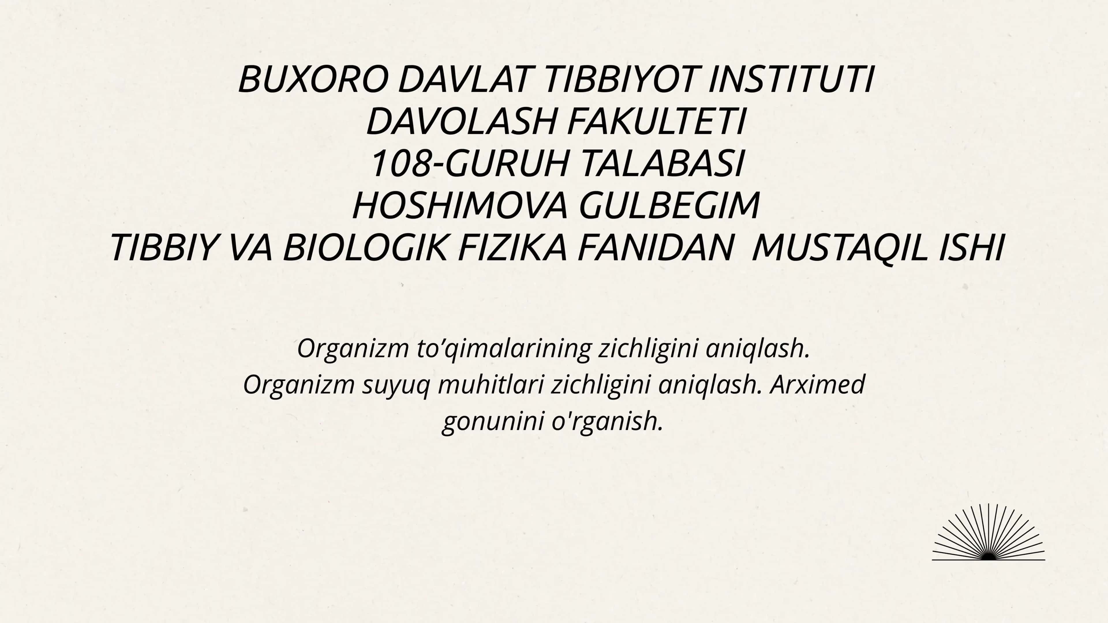 Organizm suyuqligi 1