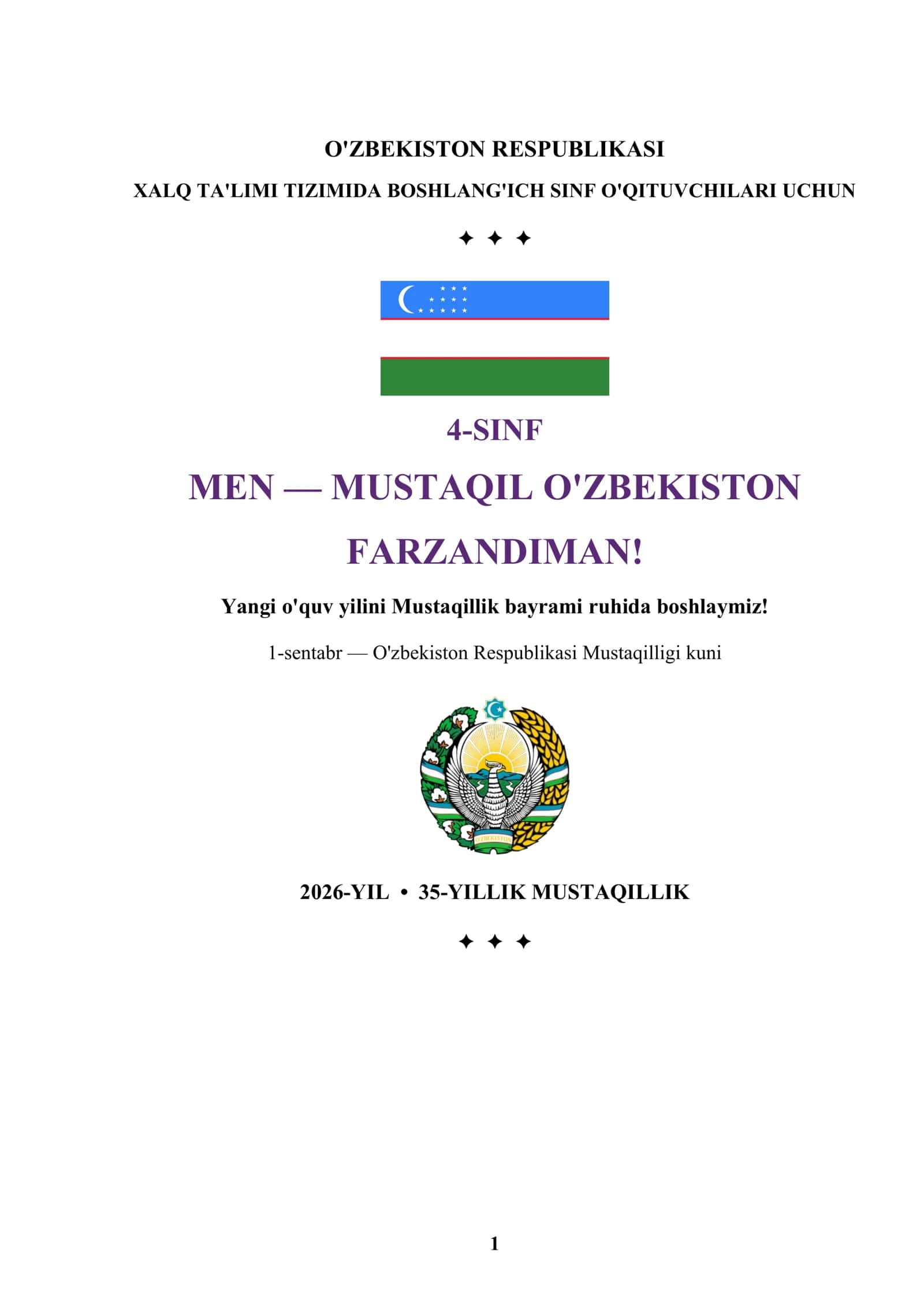 4-SINF DARS ISHLANMASI MUSTAQILLIK BAYRAMIGA 1