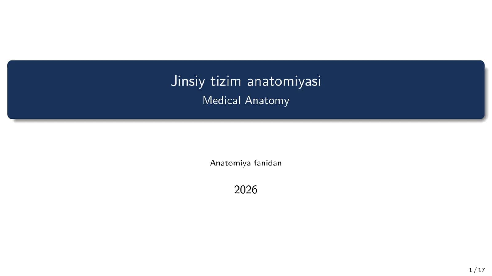Jinsiy tizim anatomiyasi 1