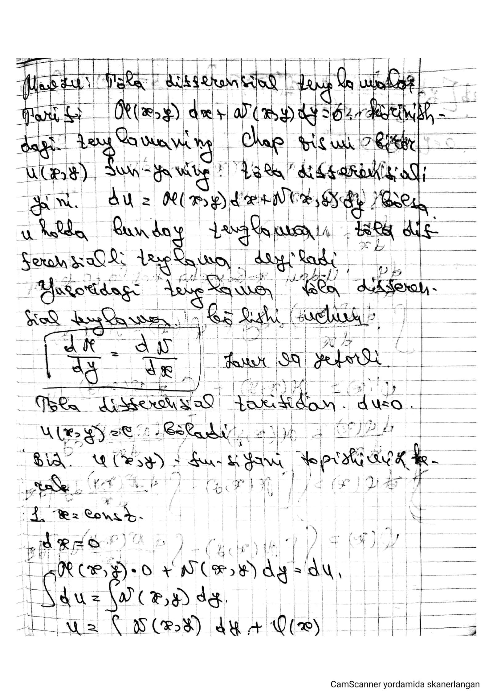 Toʻla differensial tenglamalar 1