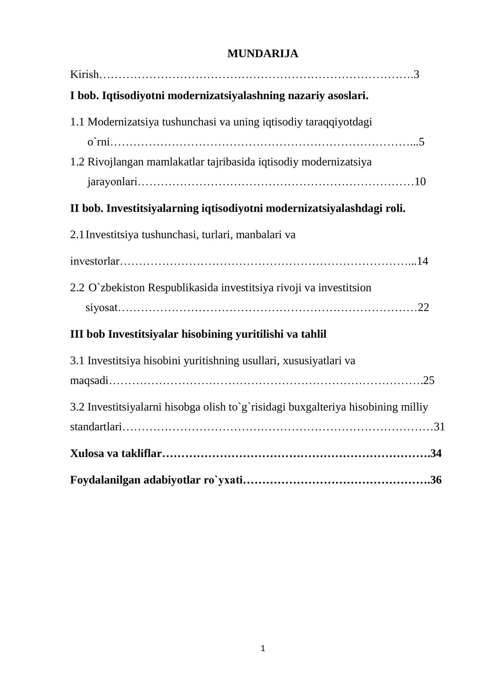 Iqtisodiyotni modernizatsiyalashning nazariy asoslari 1