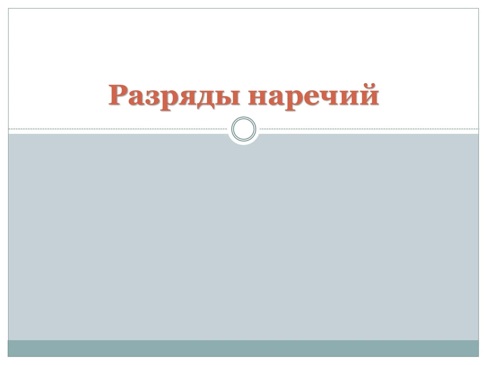 Разряды наречий 1