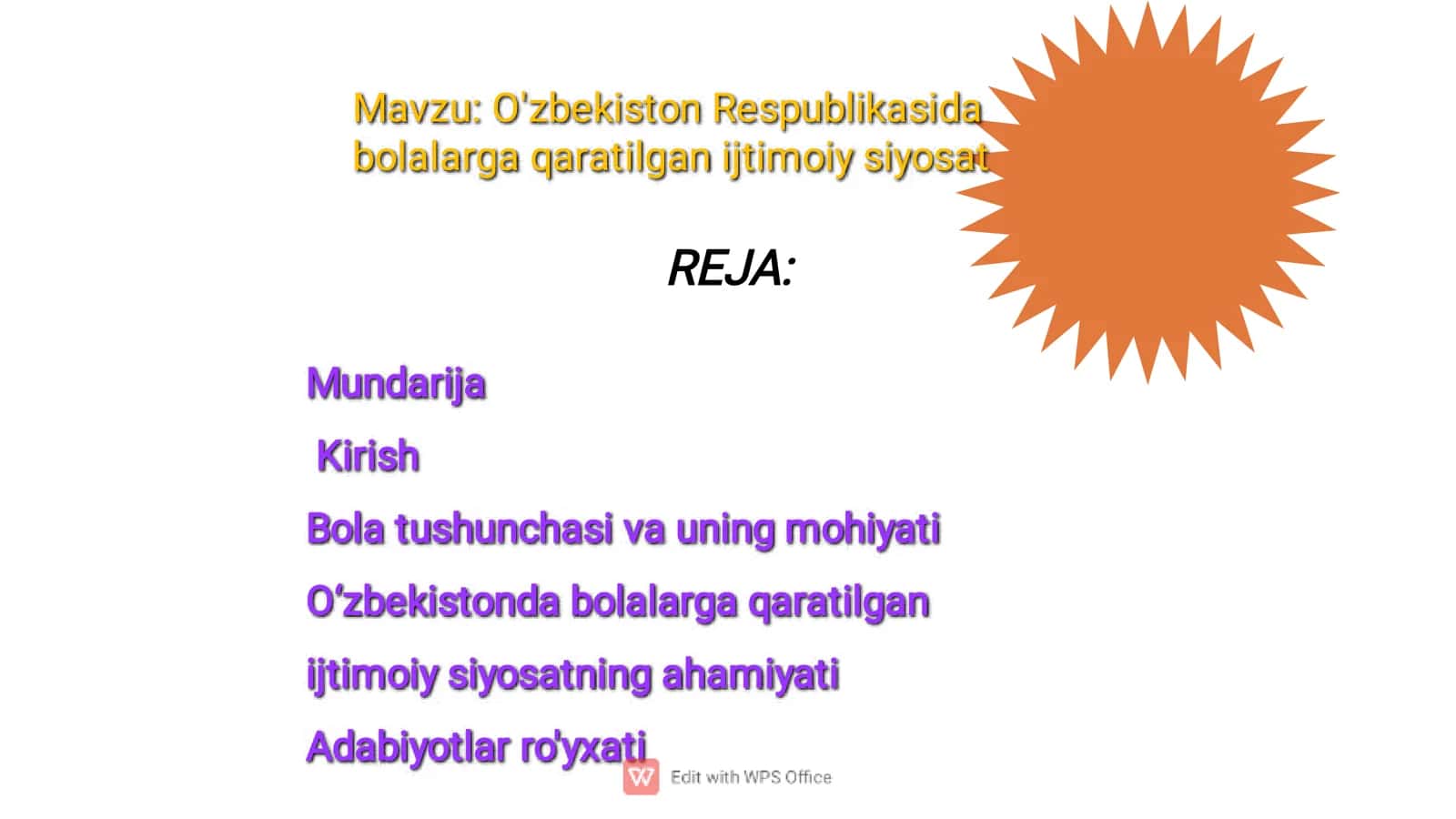 O‘zbekiston Respublikasida bolalarga qaratilgan ijtimoiy siyosat 1