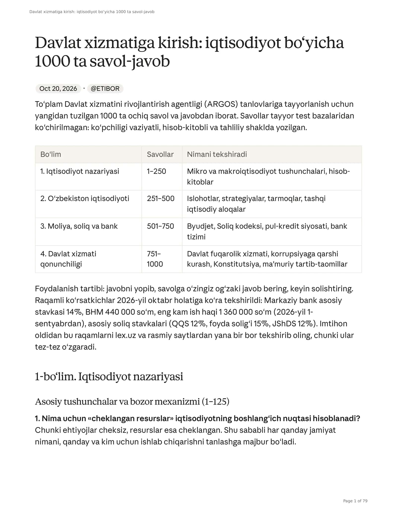 Argos 1000 ta savol javob 1