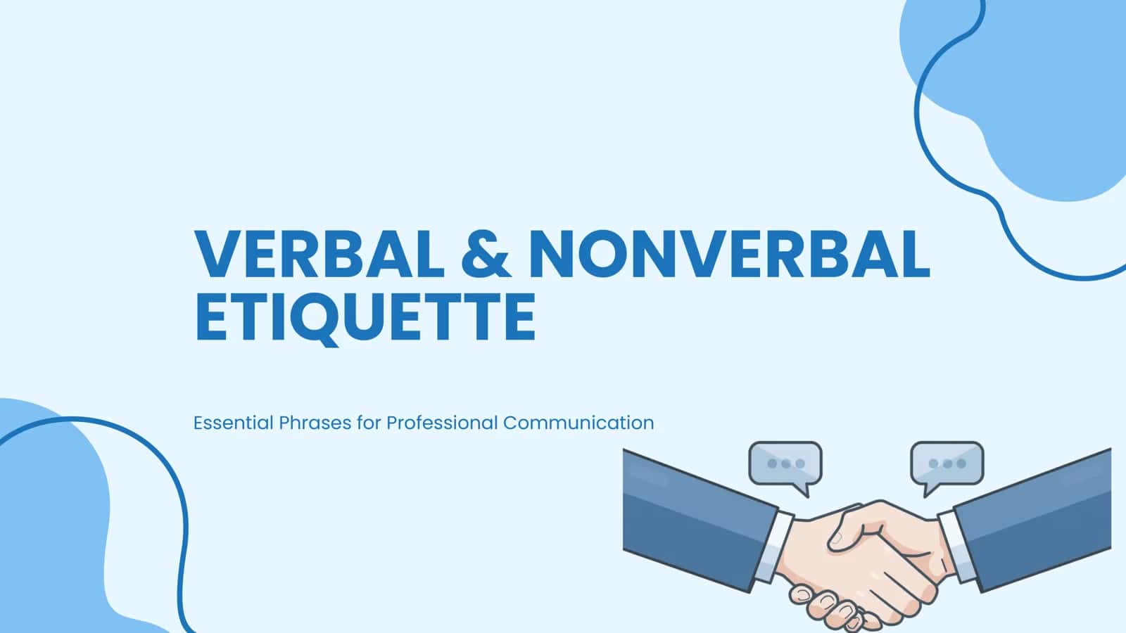 VERBAL & NONVERBAL ETIQUETTE 1