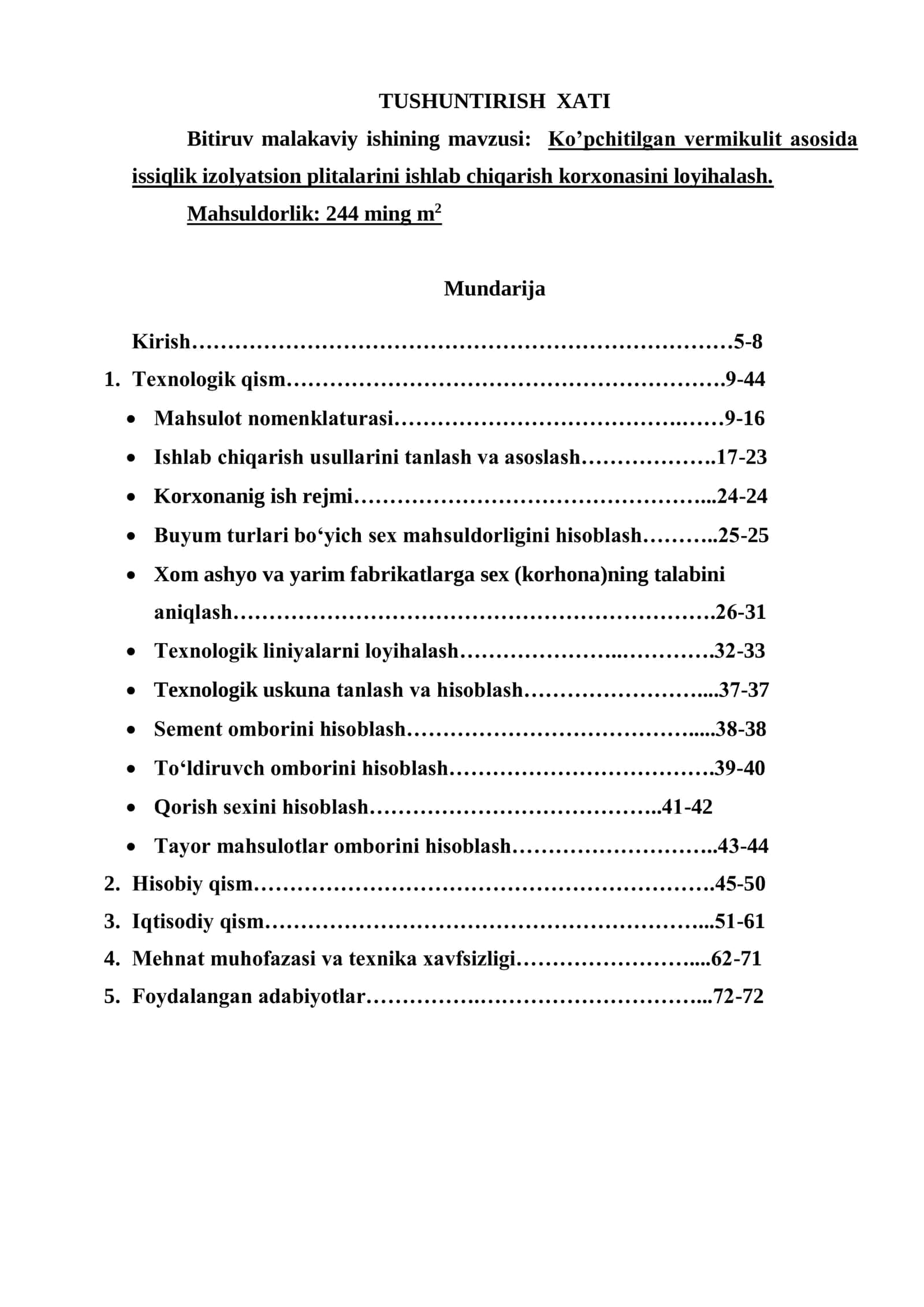 Ko’pchitilgan vermikulit asosida issiqlik izolyatsion plitalarin 1