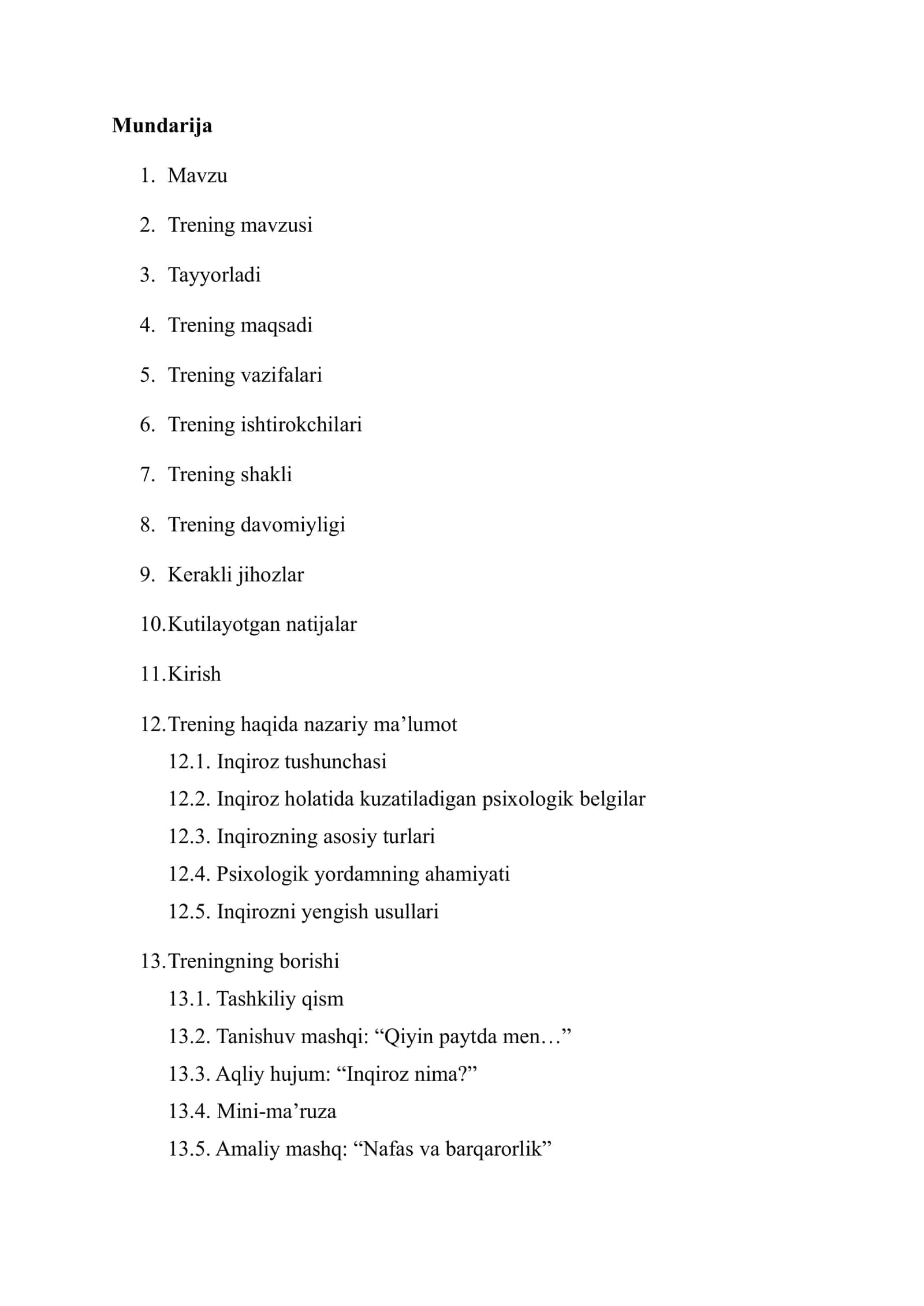Inqiroz holatlarida psixologik trening 1