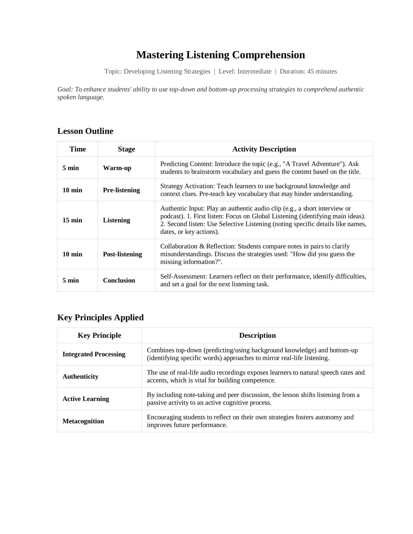 Mastering Listening Comprehension 1