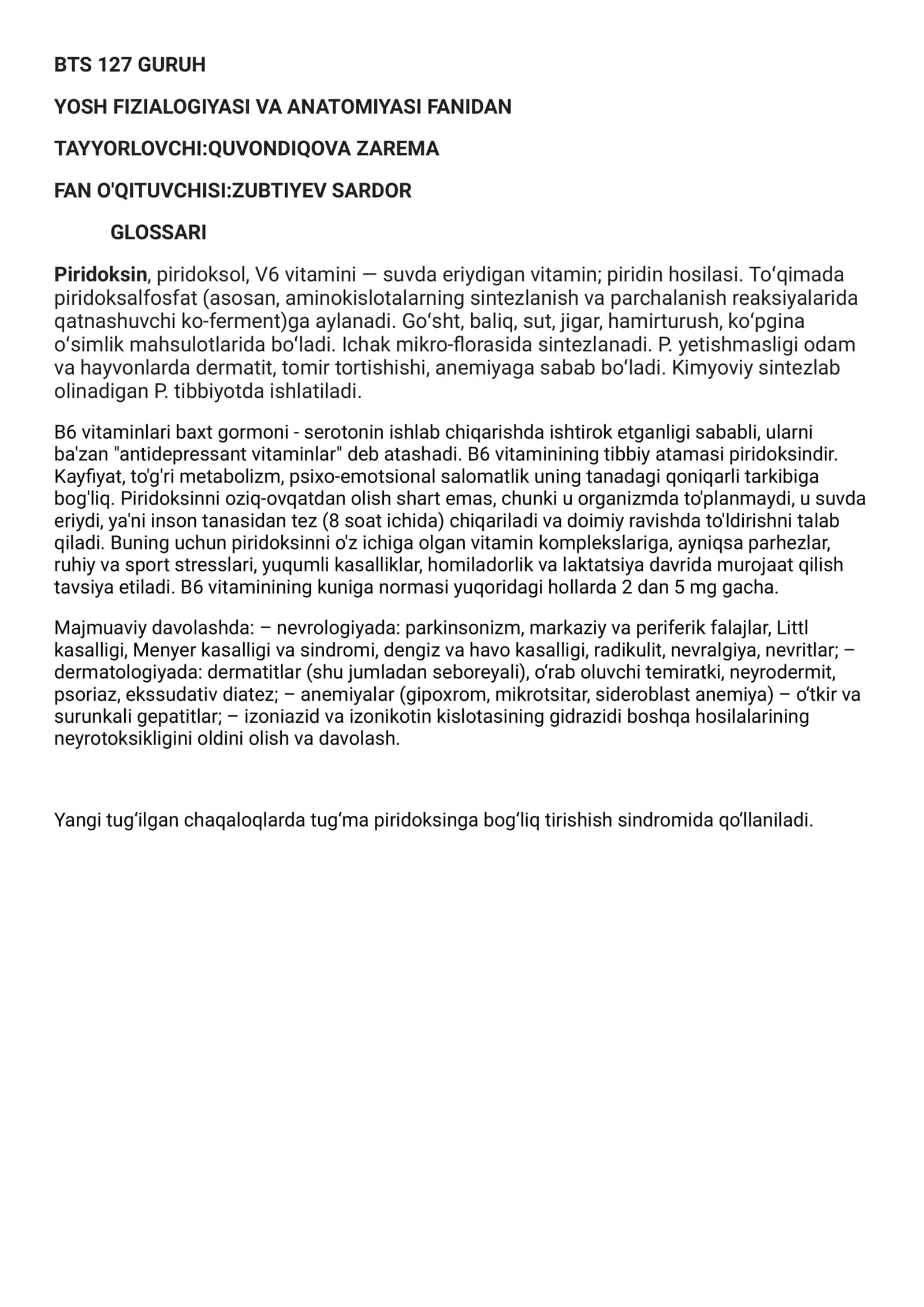 YOSH FIZIALOGIYASI VA ANATOMIYASI 1