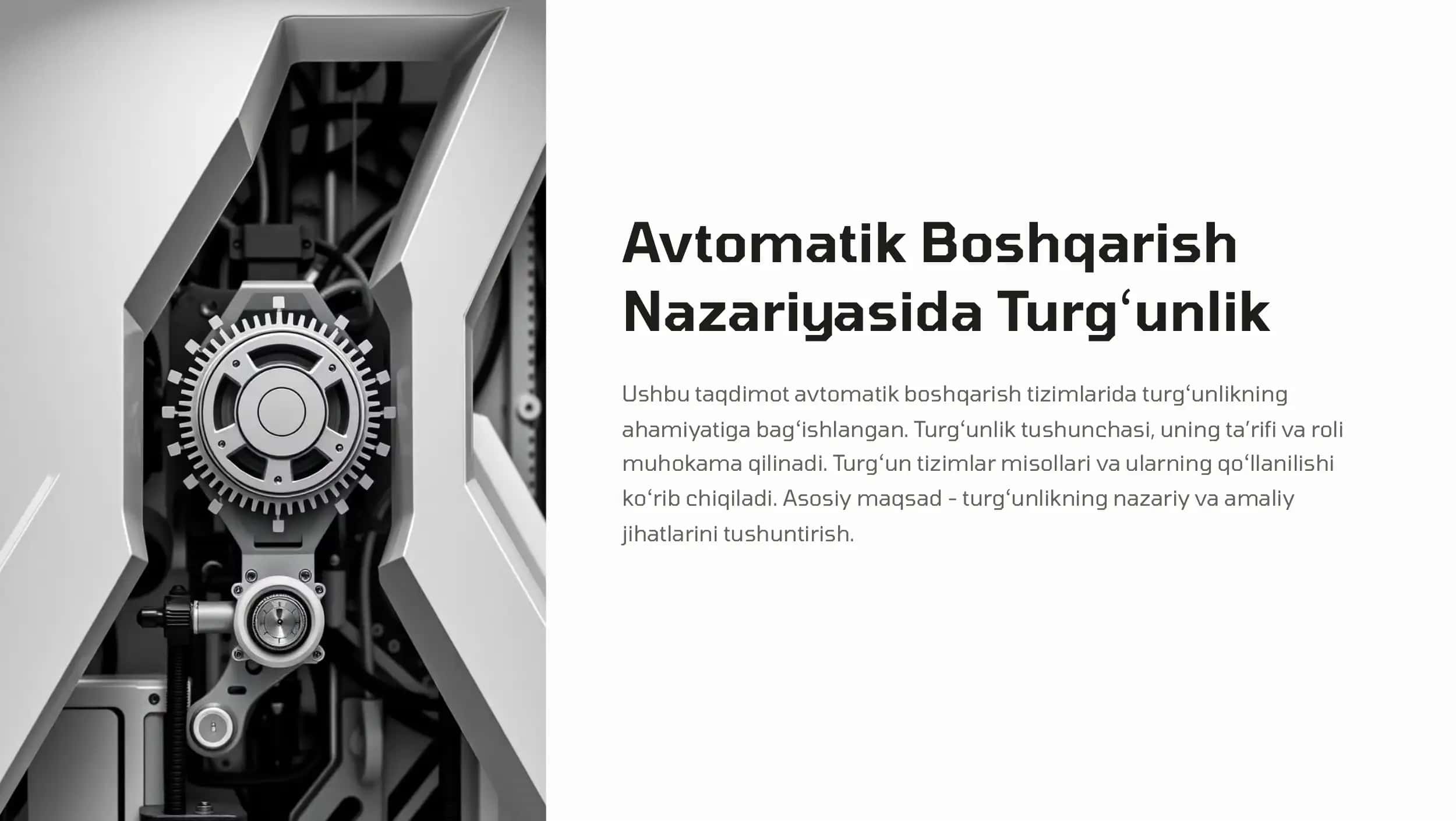 Avtomatik Boshqarish Nazariyasida Turg'unlik 1