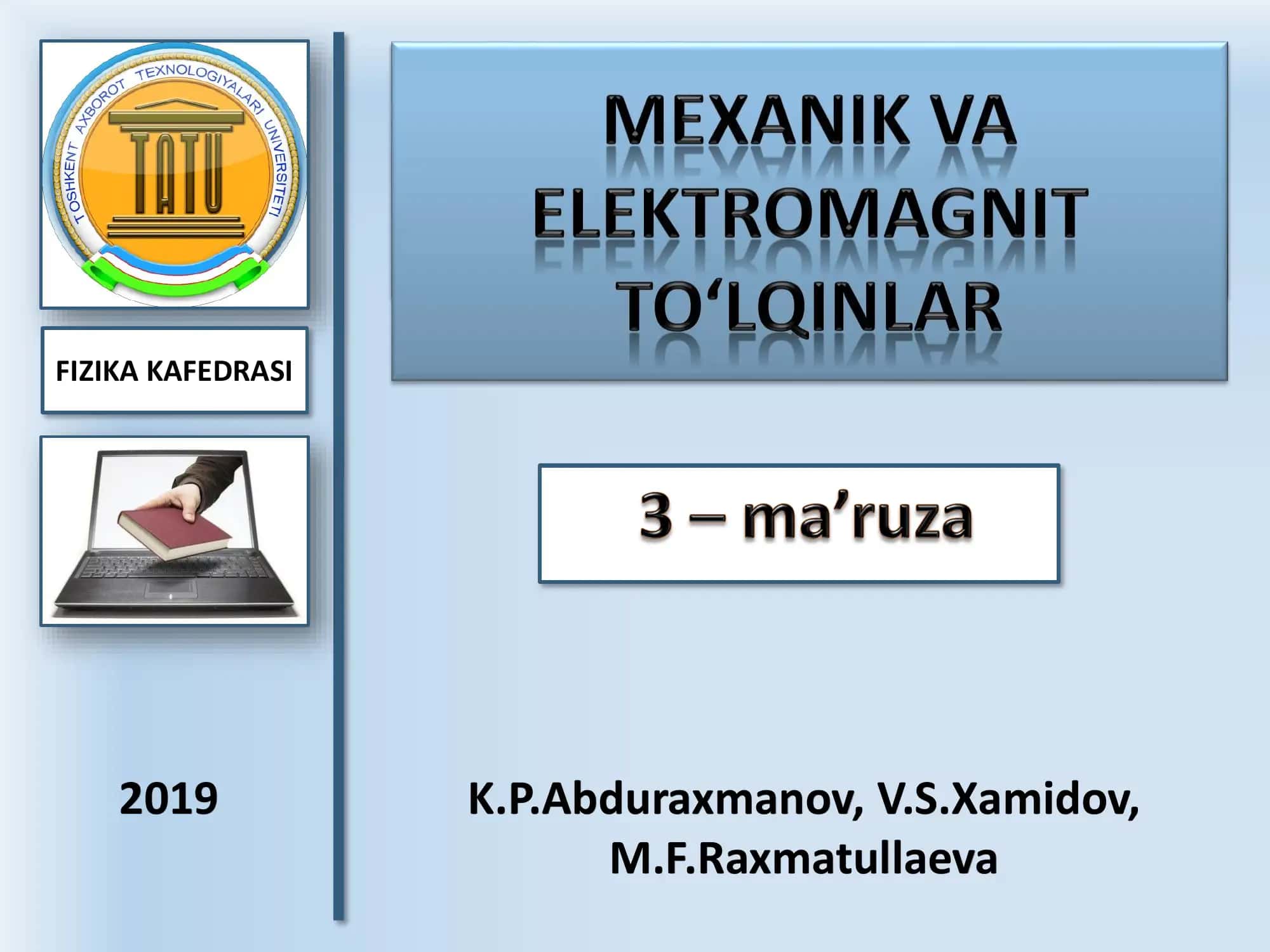 FIZIKA KAFEDRASI 2019 1