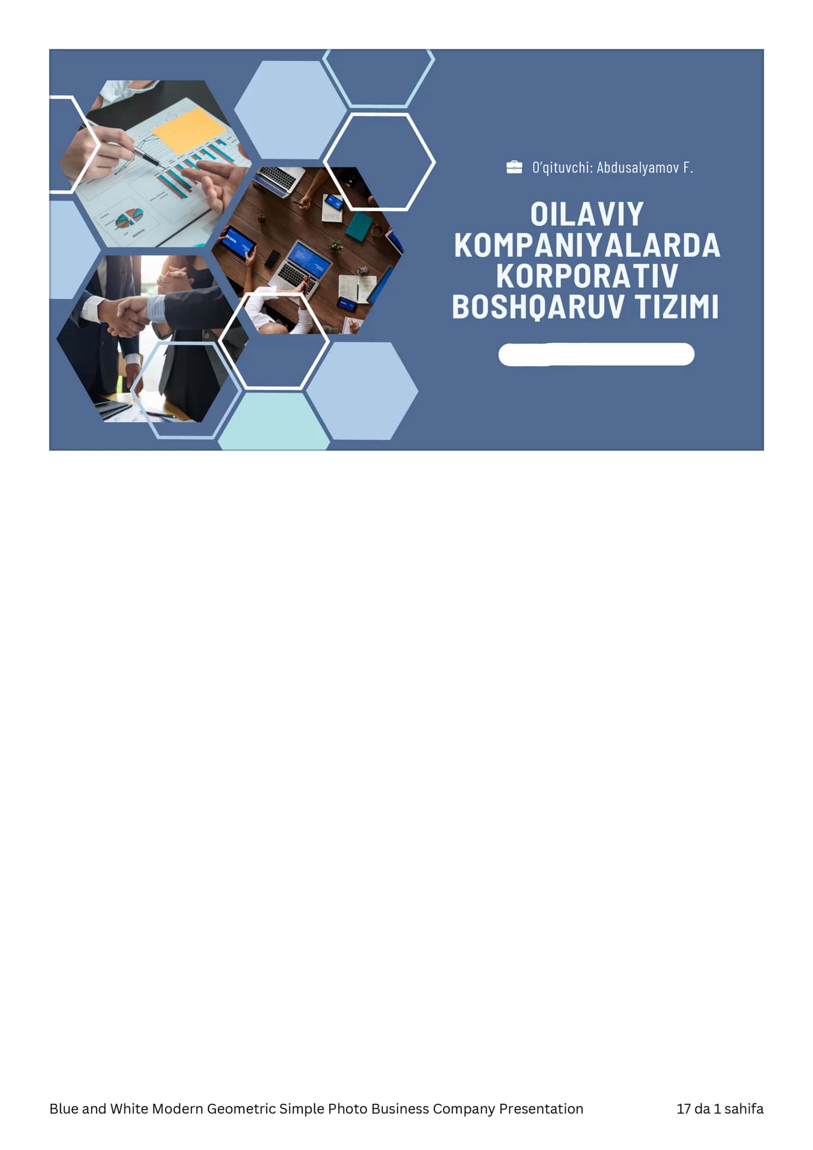 Oilaviy kompaniyalarda korporativ boshqaruv tizimi 1
