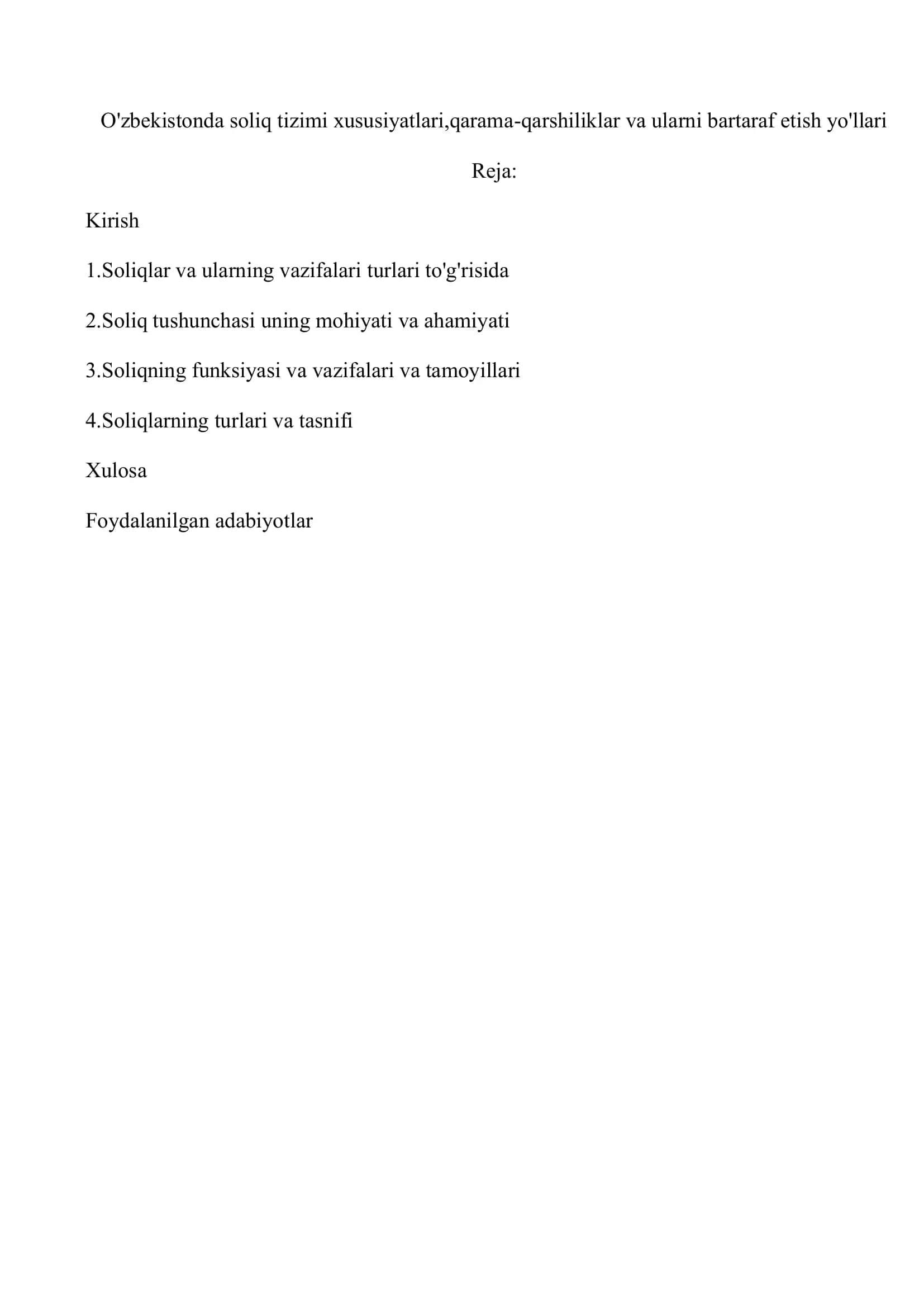 Soliq tizimi xususiyatlari 1