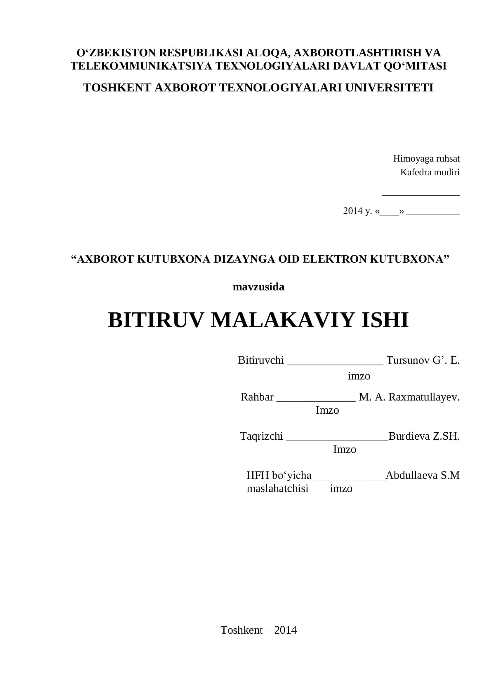 Axborot kutubxona dizaynga oid elektron kutubxona 1